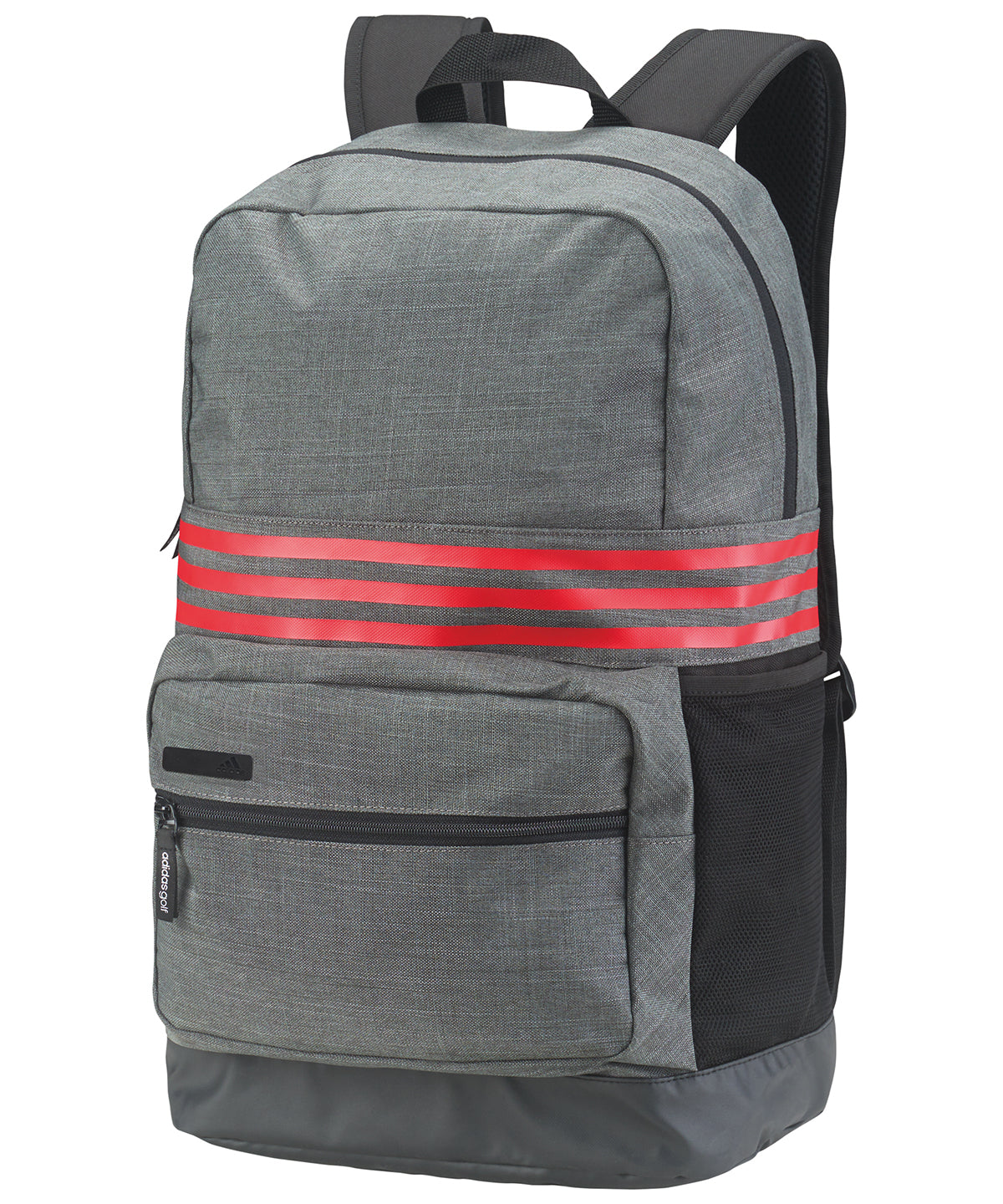 Dark Grey Heather/Scarlet - 3-Stripes medium backpack - GarmentEmbroidery