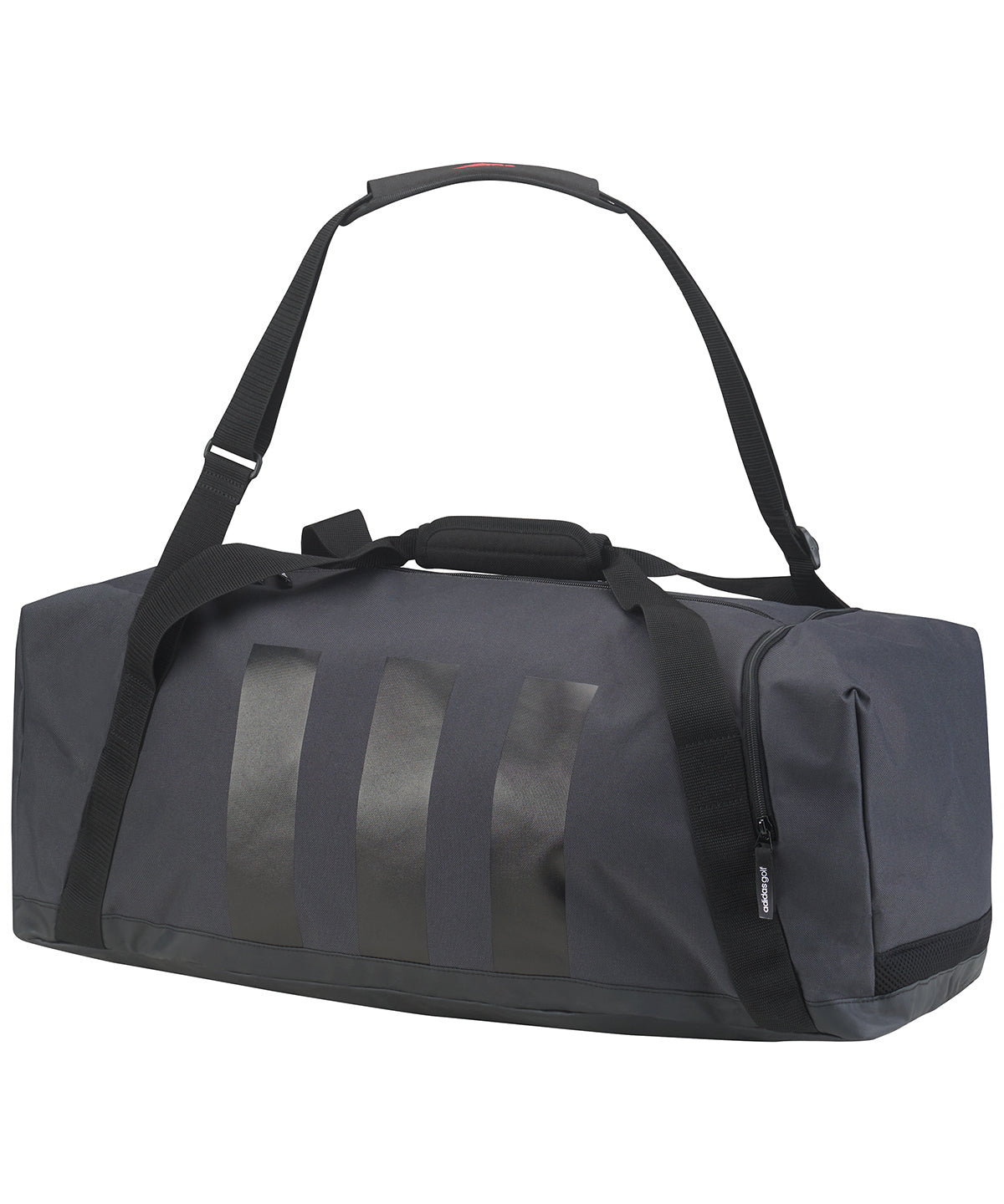 Dark Grey/Black/Scarlet - 3-Stripes medium duffle - GarmentEmbroidery