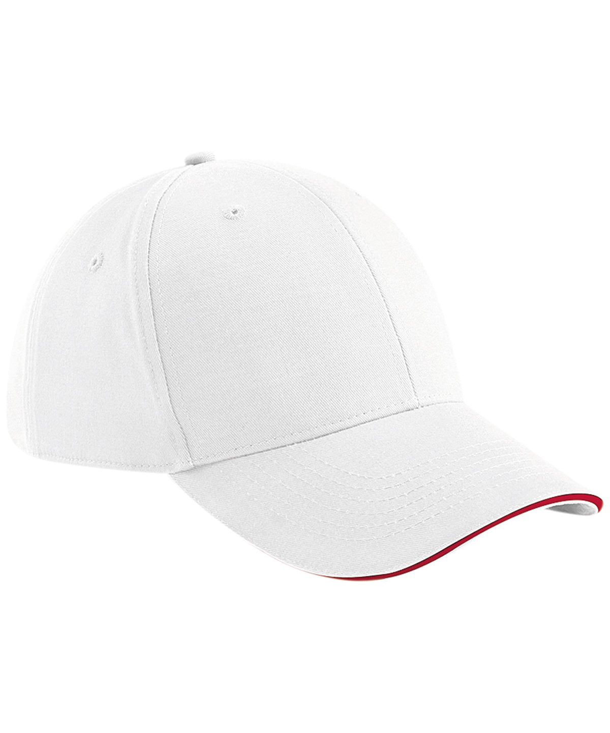 White/Classic Red - Athleisure 6-panel cap - GarmentEmbroidery