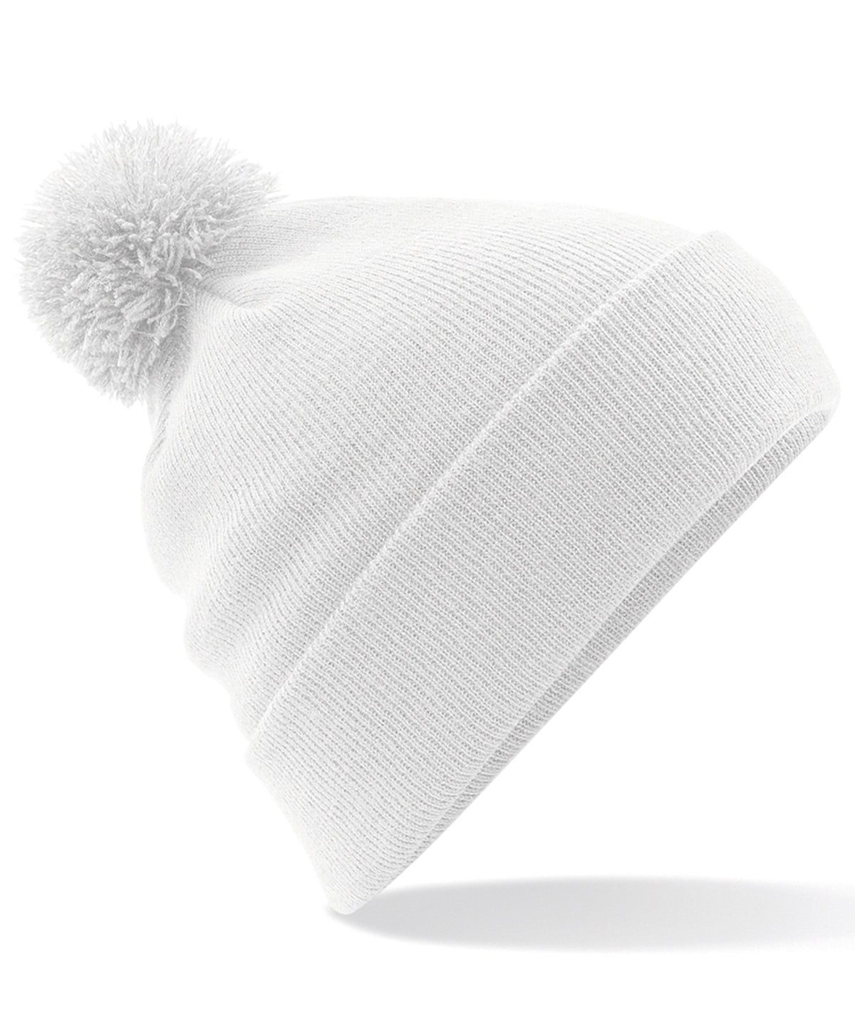 White - Original pom pom beanie - GarmentEmbroidery