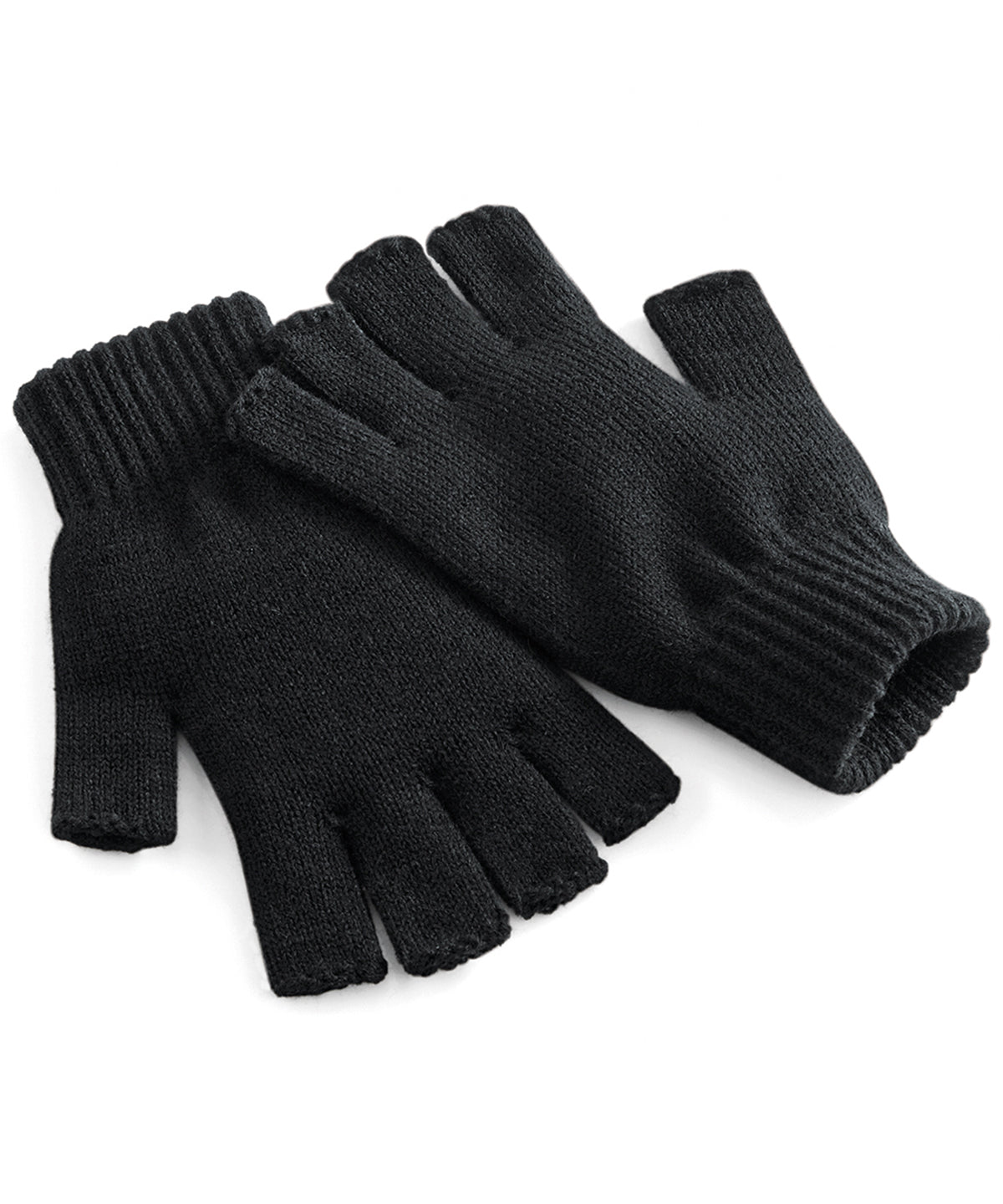 Black - Fingerless gloves - GarmentEmbroidery