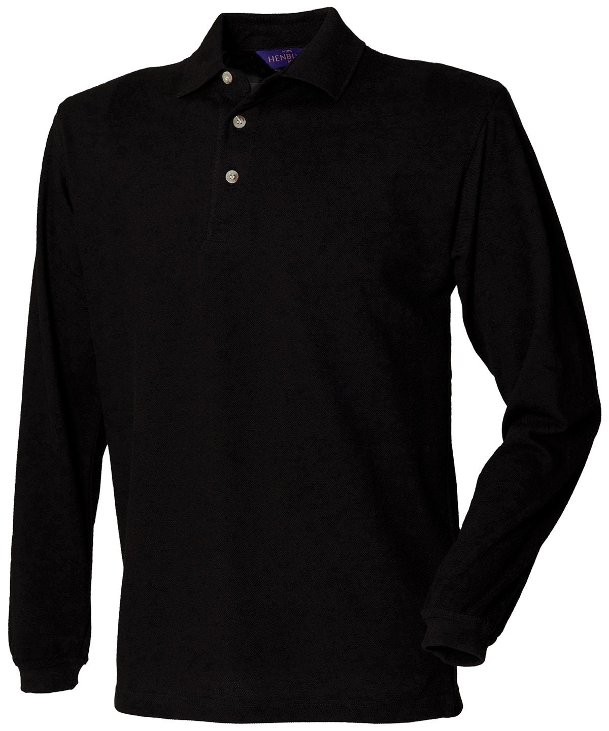 Long sleeve cotton polo shirt