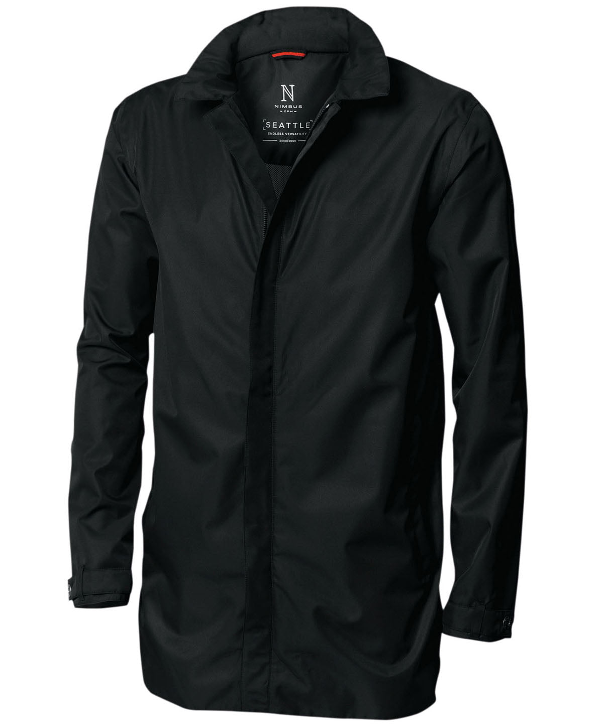 Black - Seattle waterproof business coat - GarmentEmbroidery