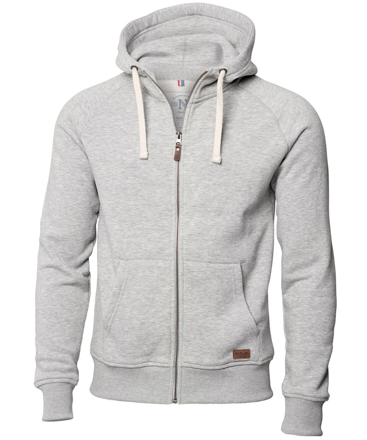 Grey Melange* - Williamsburg fashionable hooded sweatshirt - GarmentEmbroidery