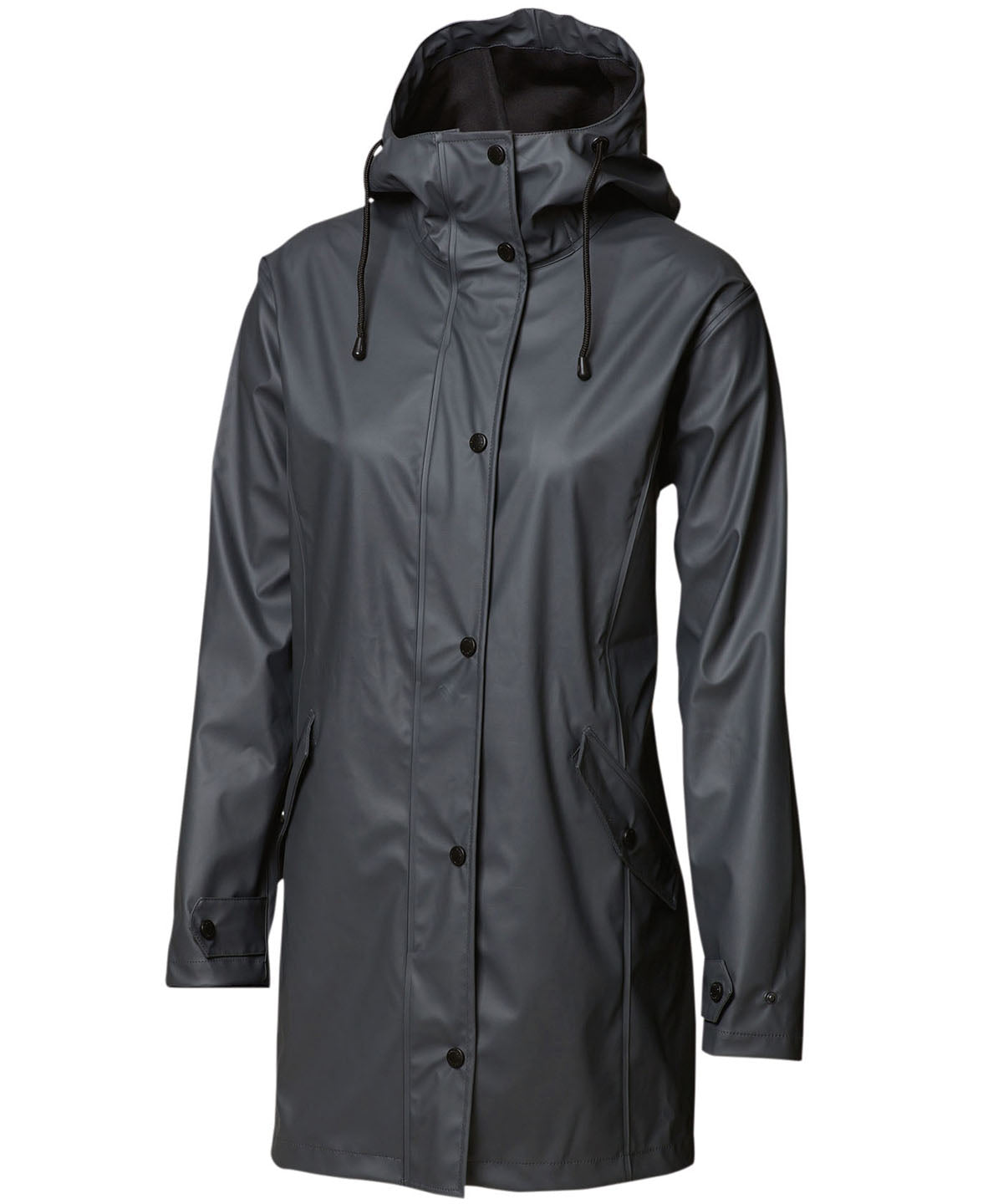 Charcoal - Women's Huntington fashion raincoat - GarmentEmbroidery