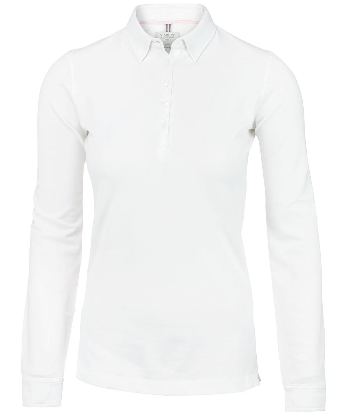 White - Women's Carlington deluxe long sleeve polo - GarmentEmbroidery