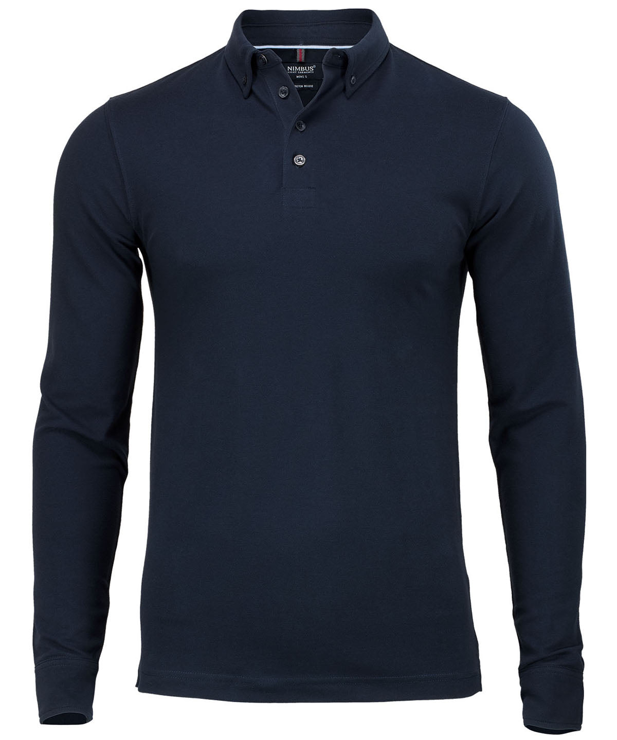 Navy - Carlington deluxe long sleeve polo - GarmentEmbroidery