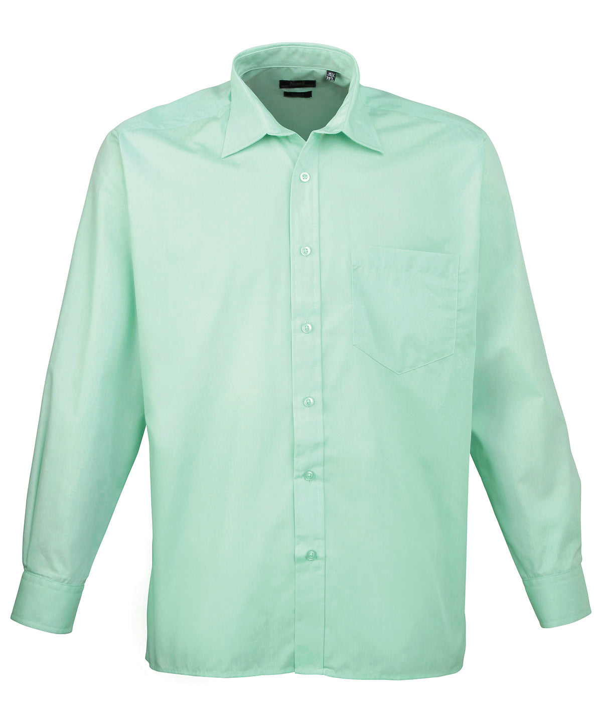 Aqua - Long sleeve poplin shirt - GarmentEmbroidery