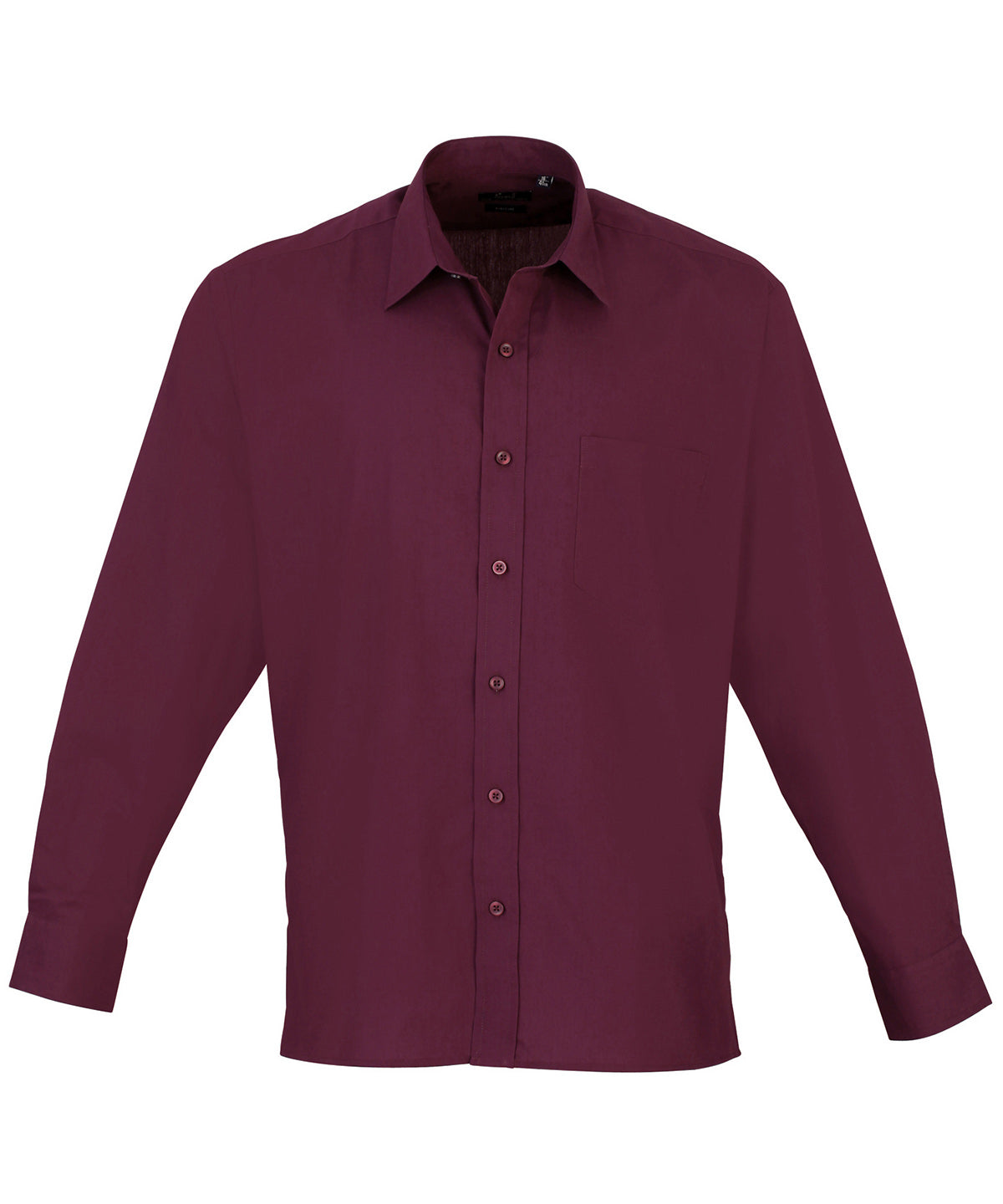 Aubergine - Long sleeve poplin shirt - GarmentEmbroidery