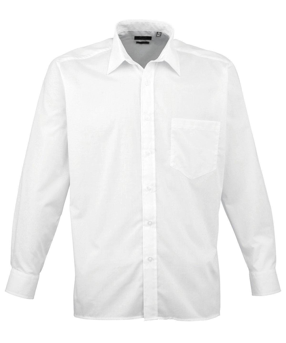 White* - Long sleeve poplin shirt - GarmentEmbroidery