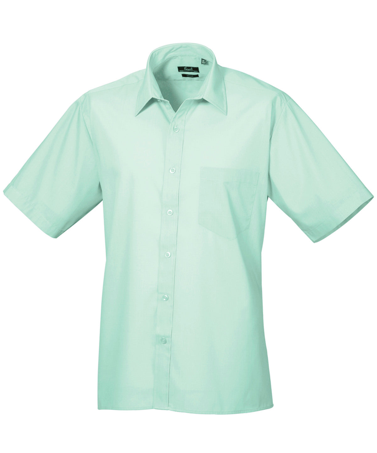 Aqua - Short sleeve poplin shirt - GarmentEmbroidery