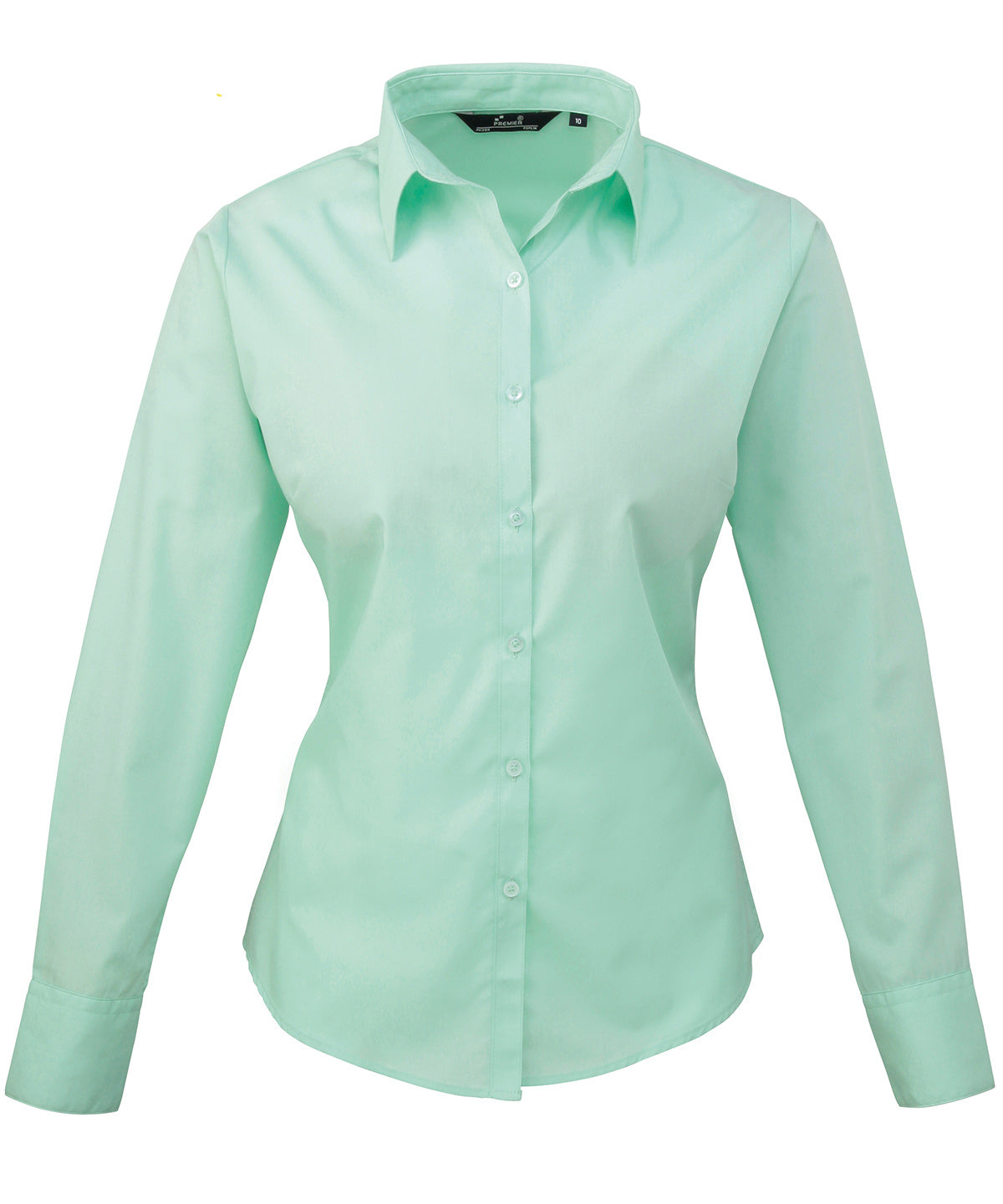 Aqua - Women's poplin long sleeve blouse - GarmentEmbroidery