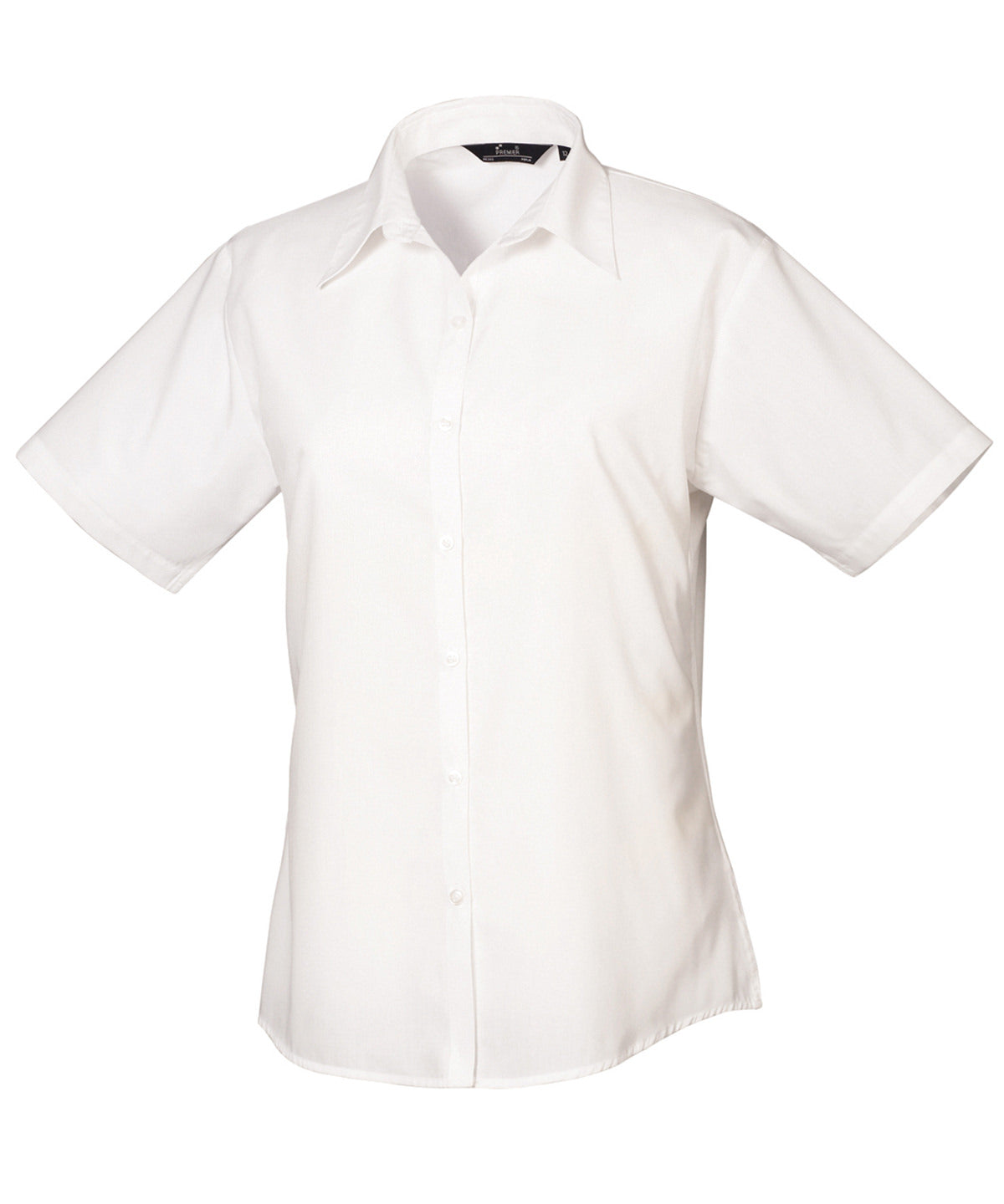 White* - Women's short sleeve poplin blouse - GarmentEmbroidery