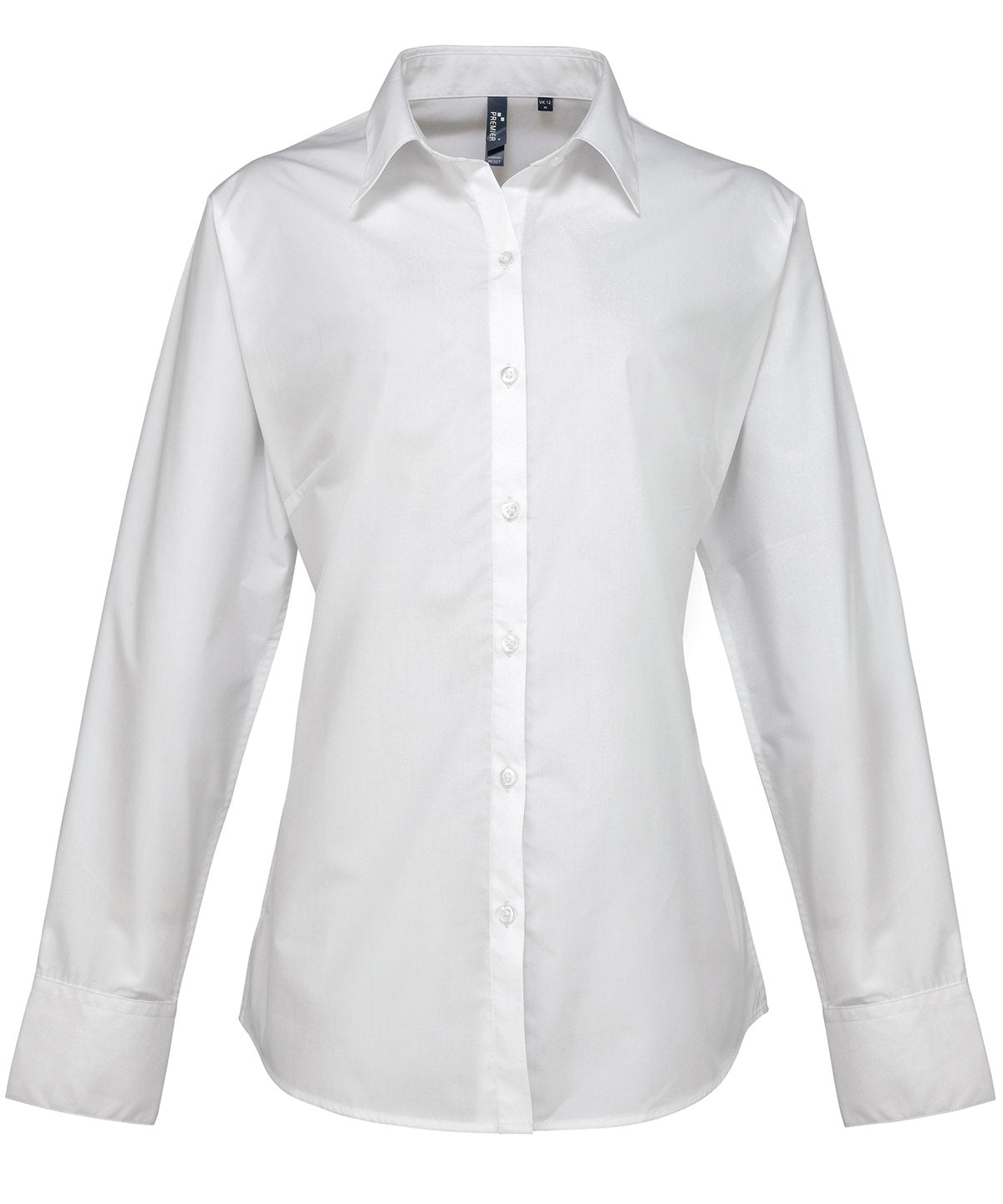 White - Women's supreme poplin long sleeve shirt - GarmentEmbroidery