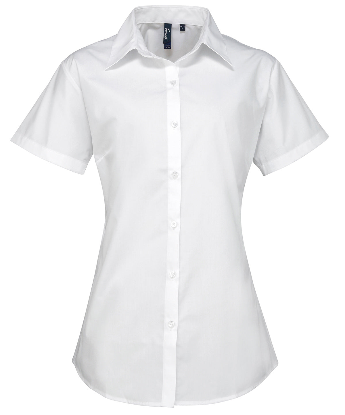 White - Women's supreme poplin short sleeve shirt - GarmentEmbroidery