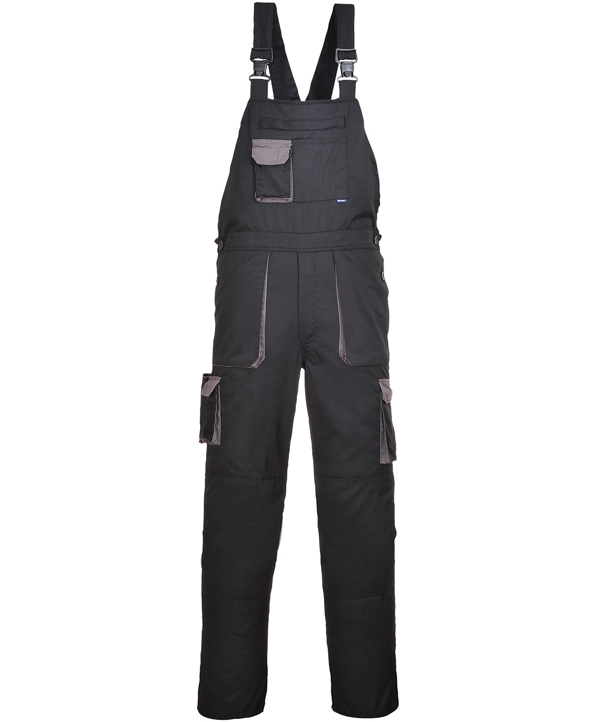 Black/Grey - Portwest Texo contrast bib and brace (TX12) - GarmentEmbroidery