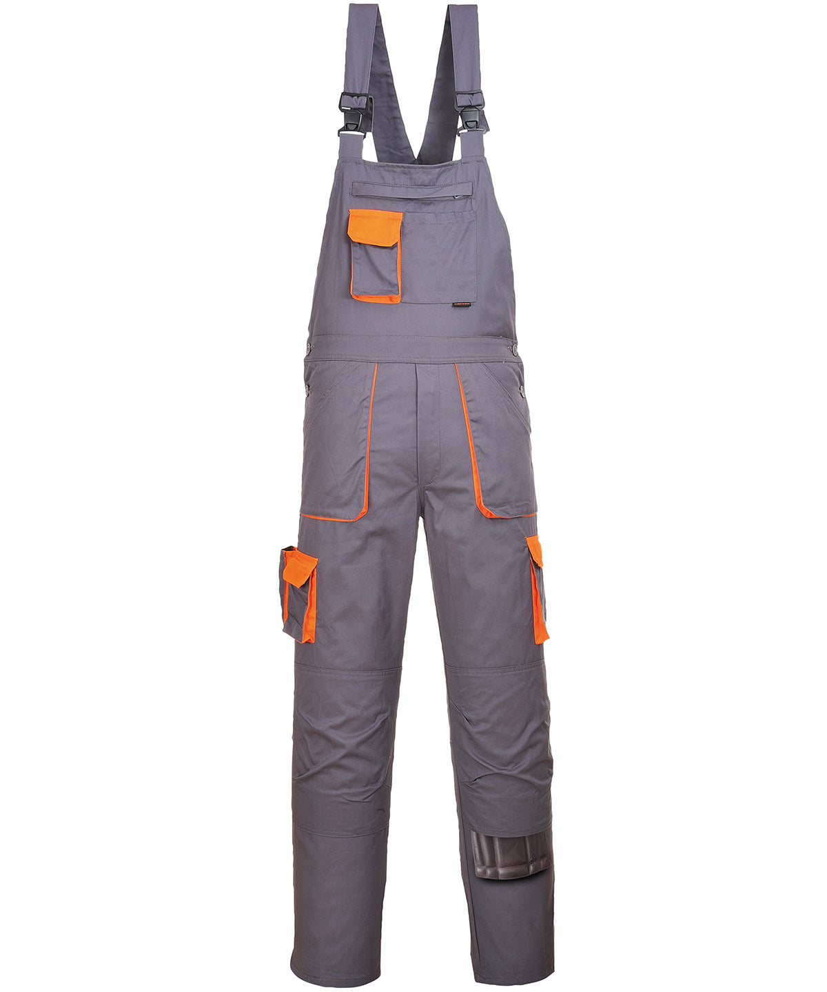 Grey/Orange - Portwest Texo contrast bib and brace (TX12) - GarmentEmbroidery