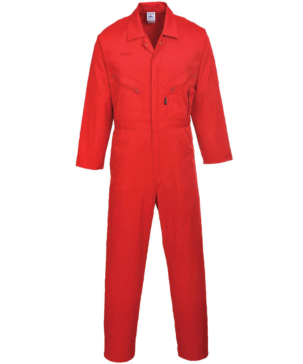 Red - Liverpool zip coverall (C813) - GarmentEmbroidery