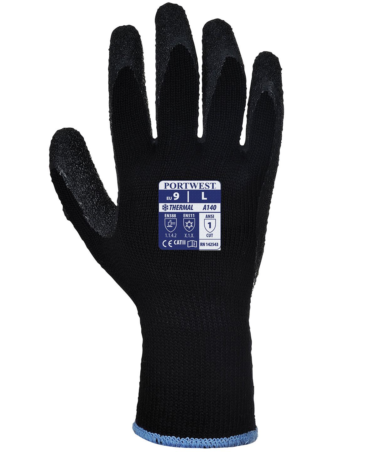 Black - Thermal grip glove (A140) - GarmentEmbroidery