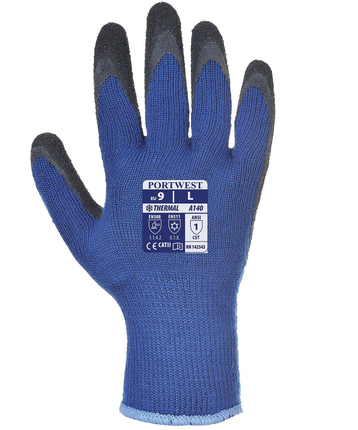 Blue - Thermal grip glove (A140) - GarmentEmbroidery