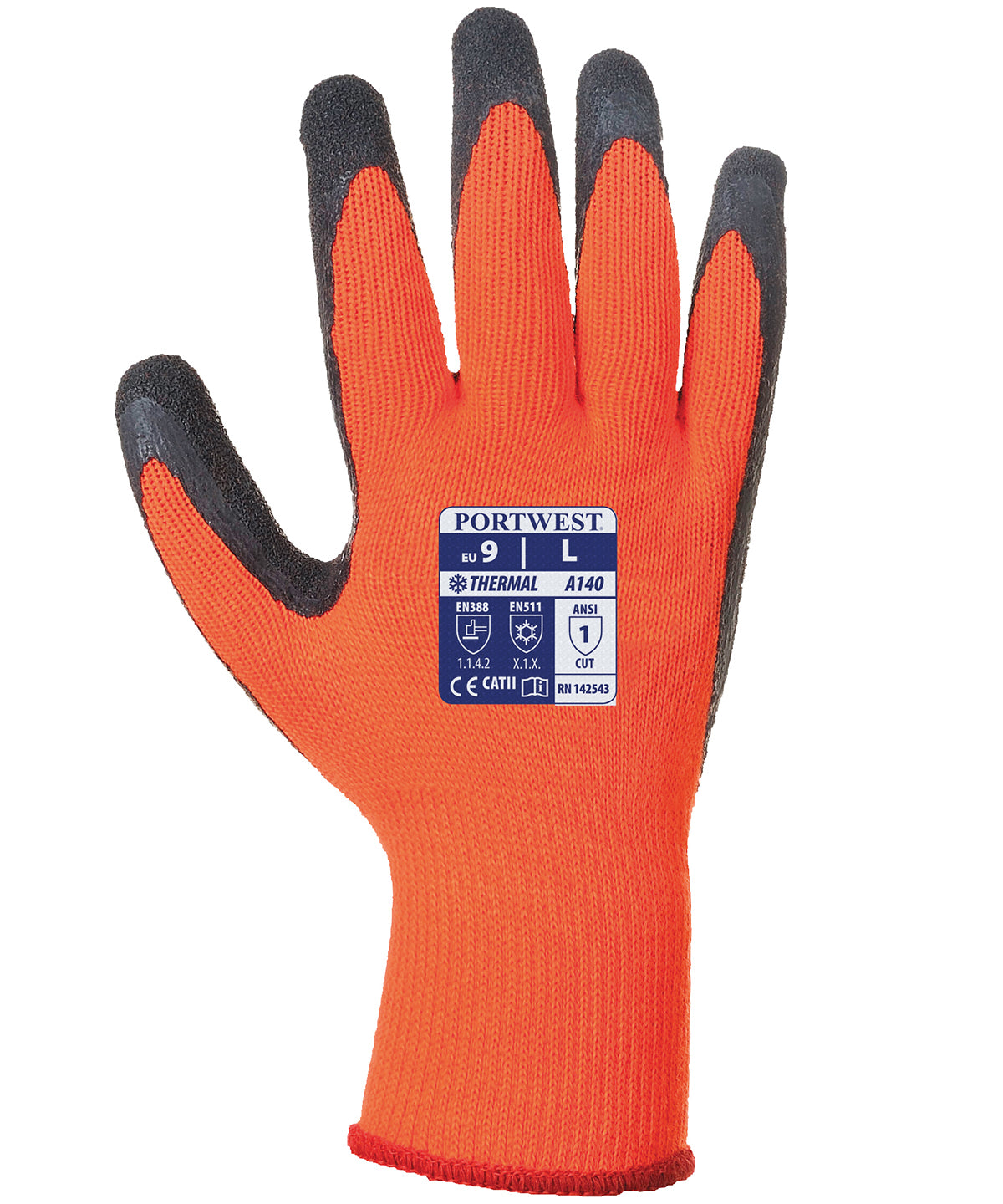 Orange - Thermal grip glove (A140) - GarmentEmbroidery