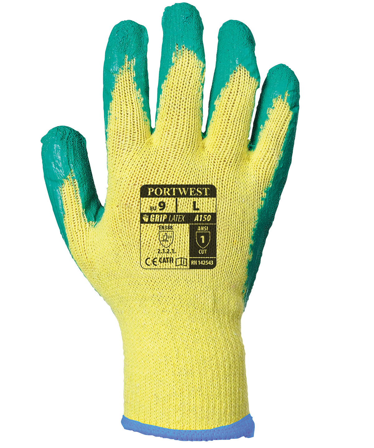 Yellow/Green - Classic grip glove - latex (A150) - GarmentEmbroidery