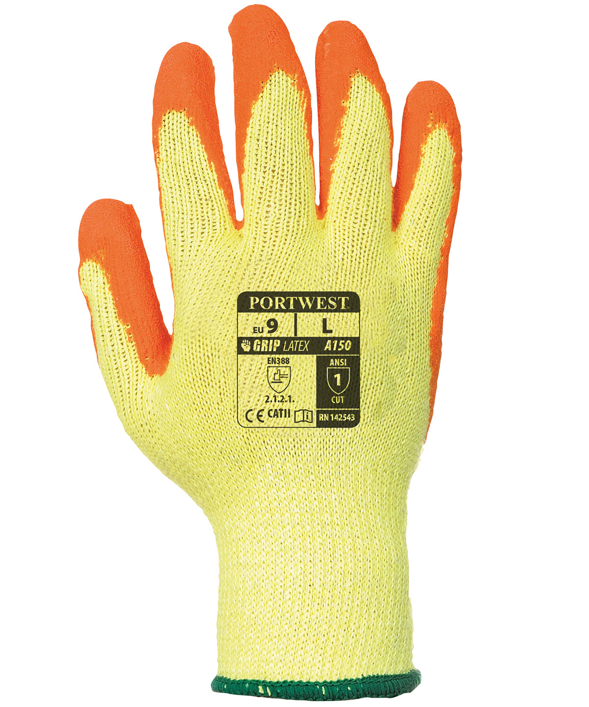 Yellow/Orange - Classic grip glove - latex (A150) - GarmentEmbroidery