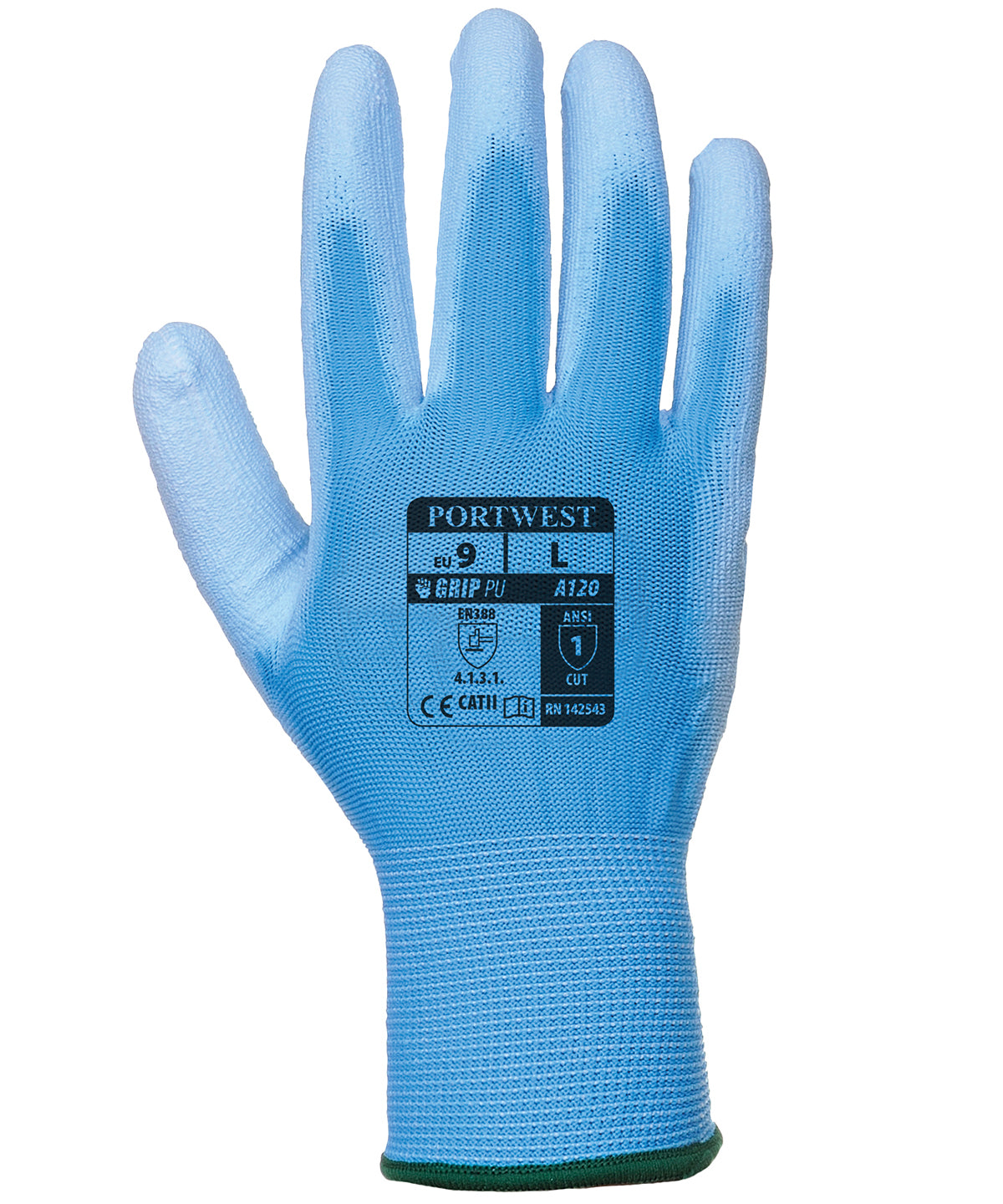 Blue - PU palm glove (A120) - GarmentEmbroidery