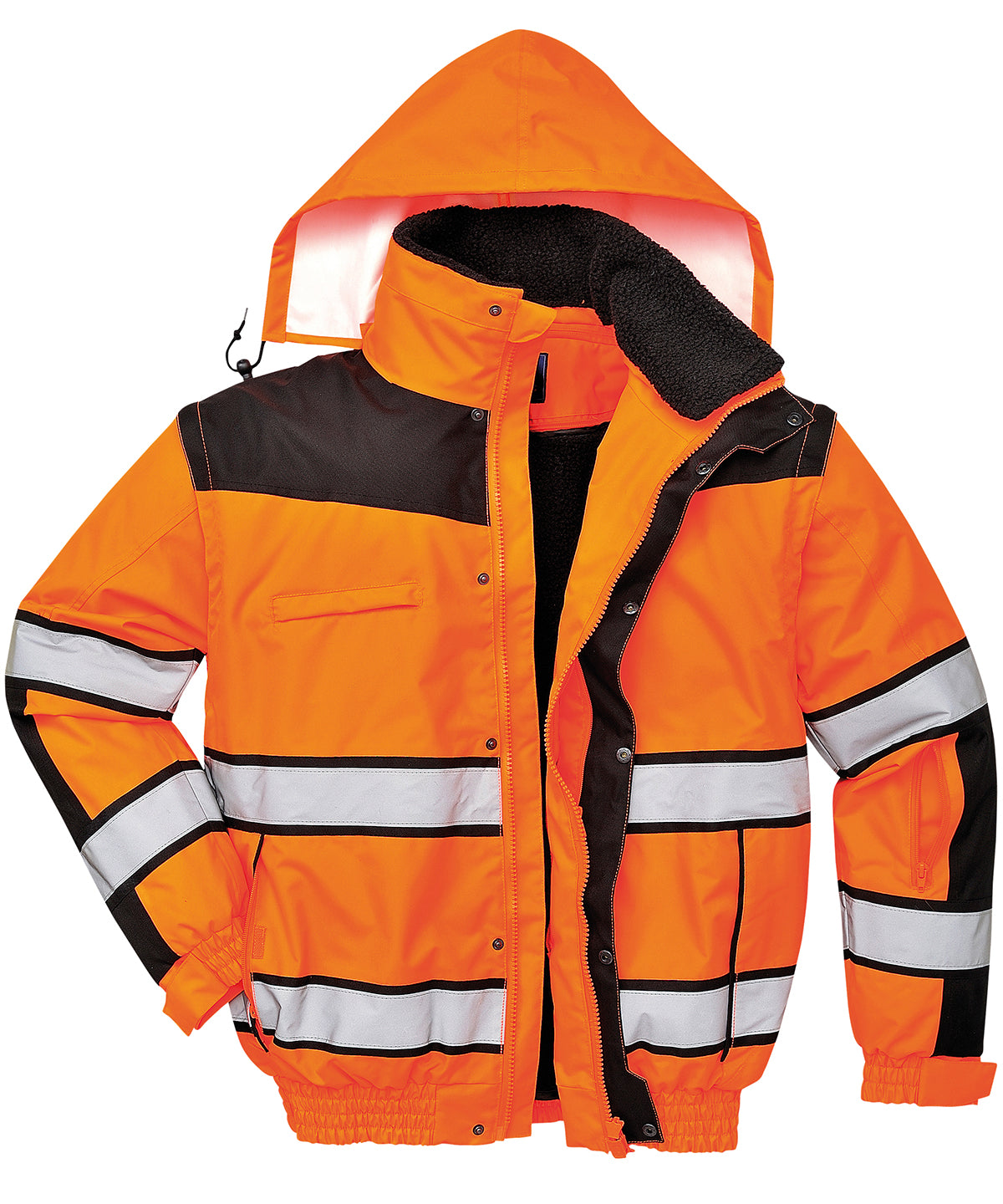 Orange/Black - Hi-vis classic bomber jacket (C466) - GarmentEmbroidery