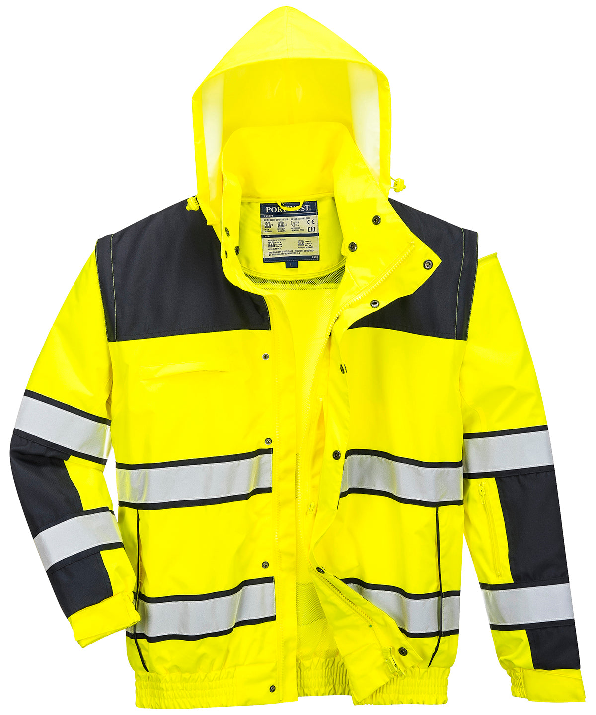 Yellow/Black - Hi-vis classic bomber jacket (C466) - GarmentEmbroidery