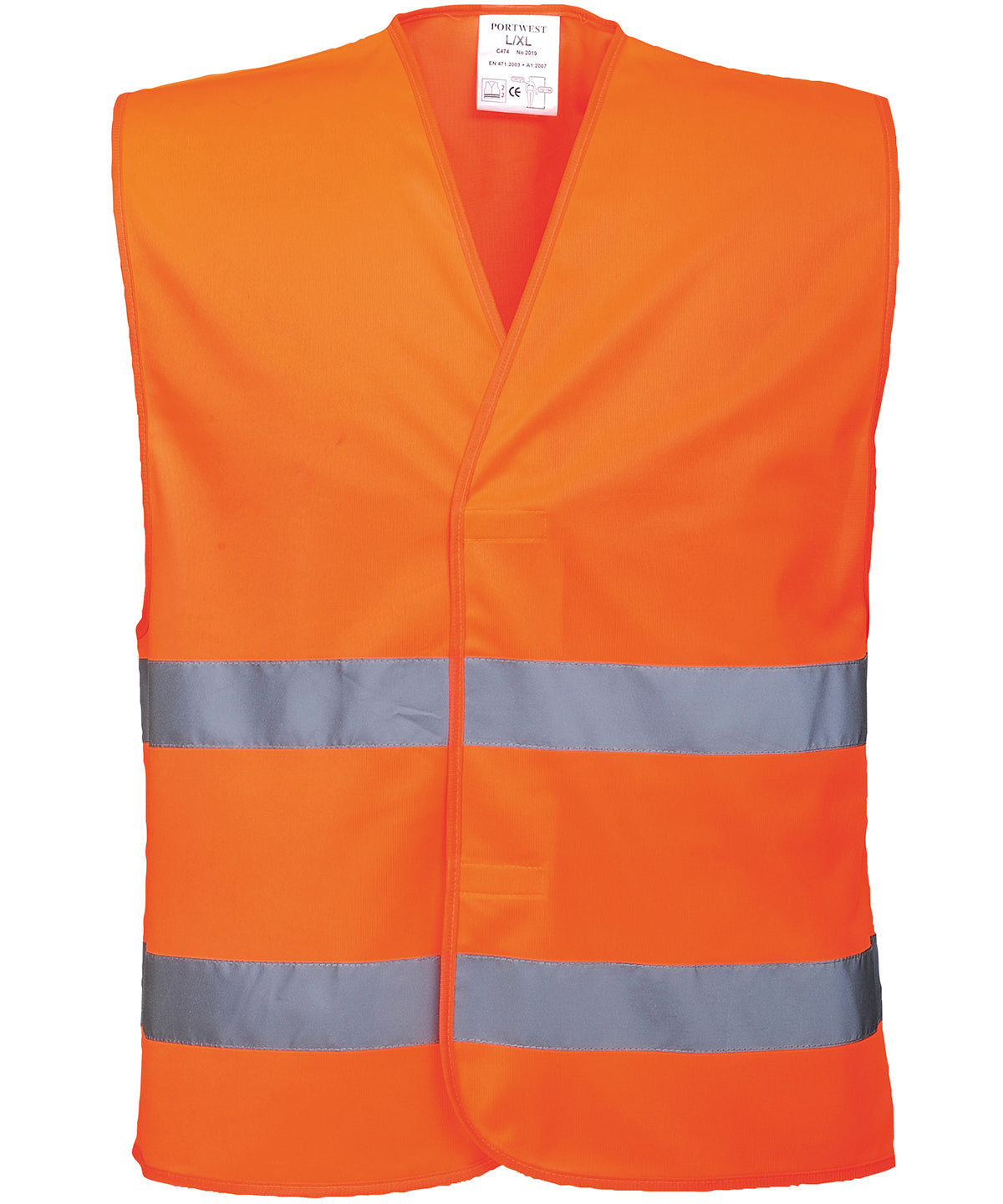 Orange - Hi-vis two-band vest (C474) - GarmentEmbroidery