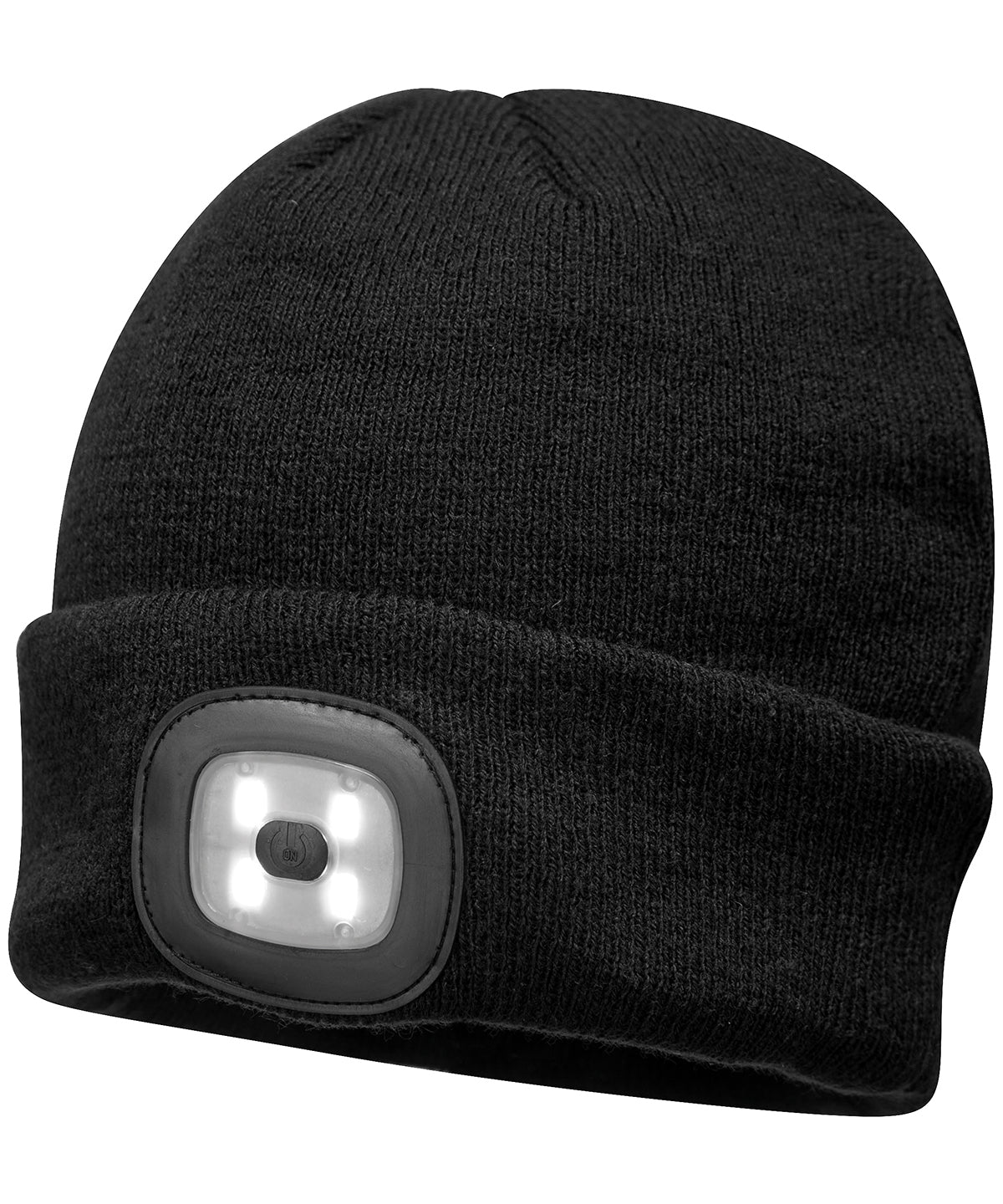 Black - Beanie LED headlight USB rechargeable (B029) - GarmentEmbroidery