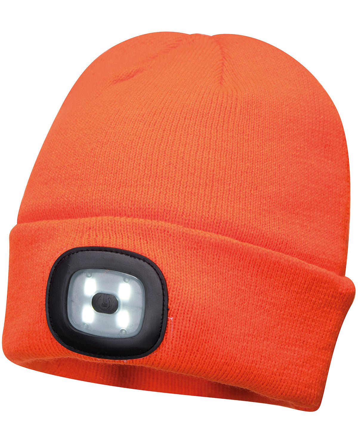 Orange - Beanie LED headlight USB rechargeable (B029) - GarmentEmbroidery