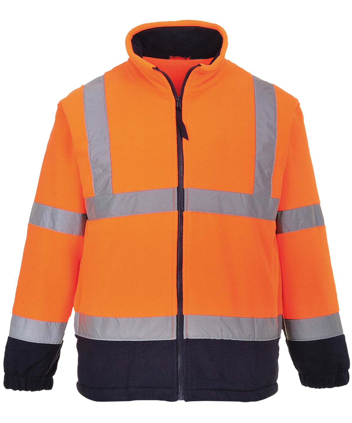 Orange/Navy - Hi-vis mesh-lined fleece (F300) - GarmentEmbroidery