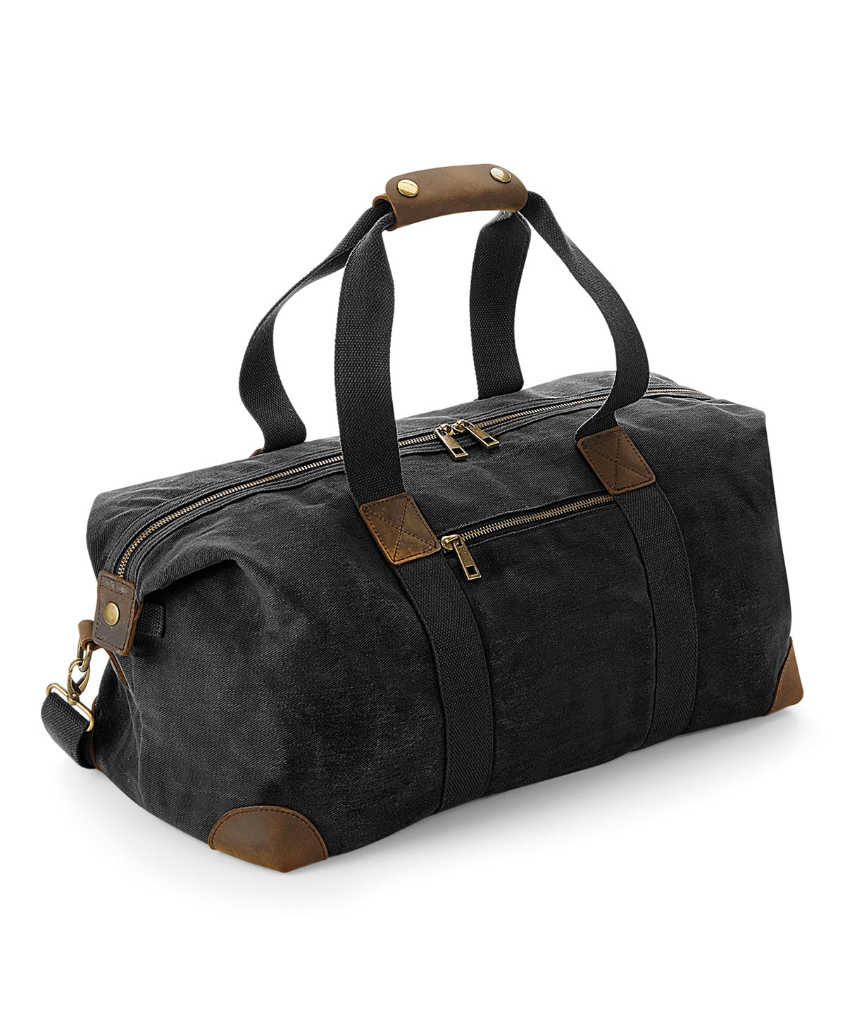 Black - Heritage waxed canvas holdall - GarmentEmbroidery