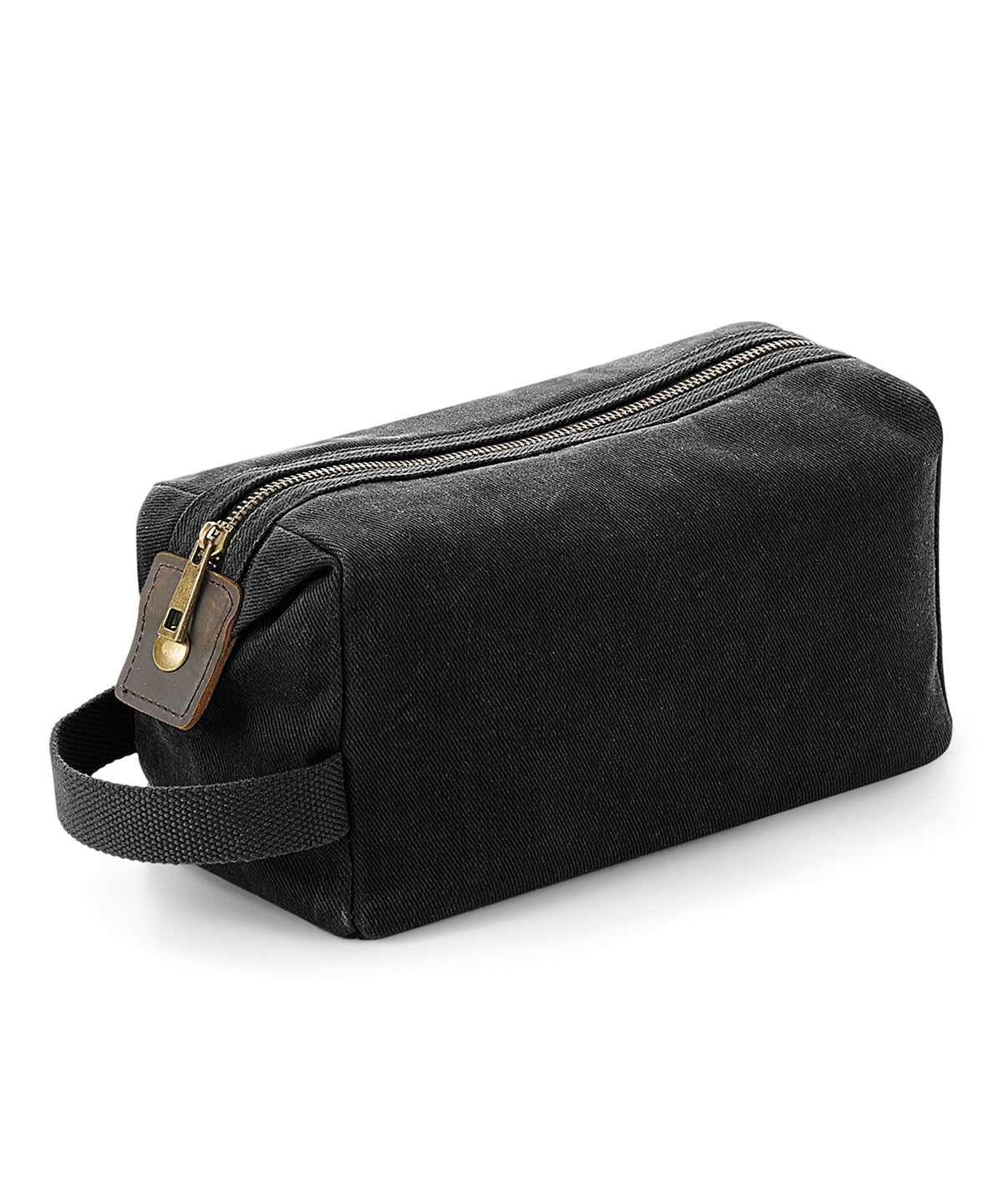 Black - Heritage waxed canvas wash bag - GarmentEmbroidery