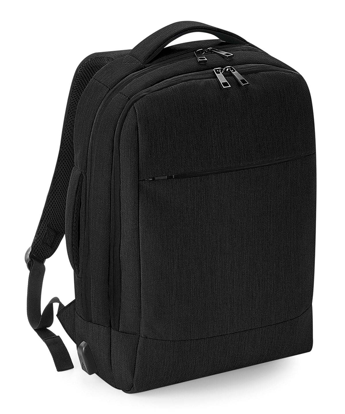 Black - Q-Tech charge convertible backpack - GarmentEmbroidery