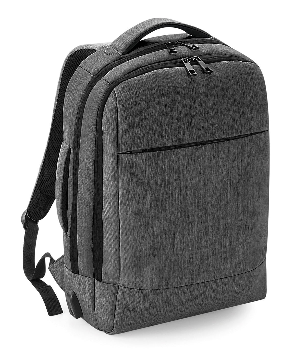 Granite Marl - Q-Tech charge convertible backpack - GarmentEmbroidery