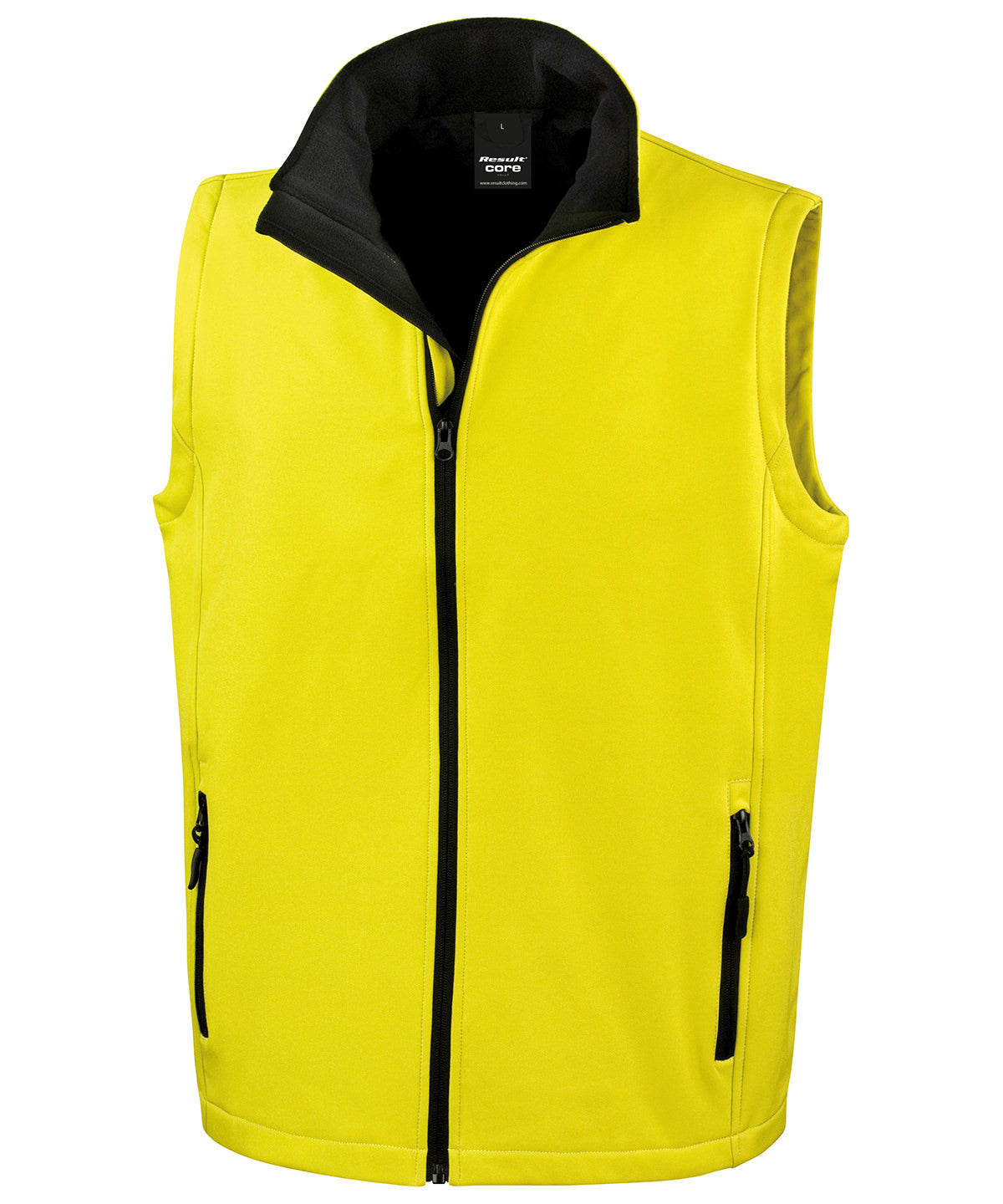 Yellow/Black - Printable softshell bodywarmer - GarmentEmbroidery