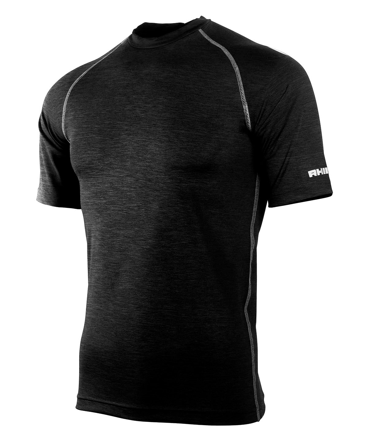 Black Heather - Rhino baselayer short sleeve - GarmentEmbroidery