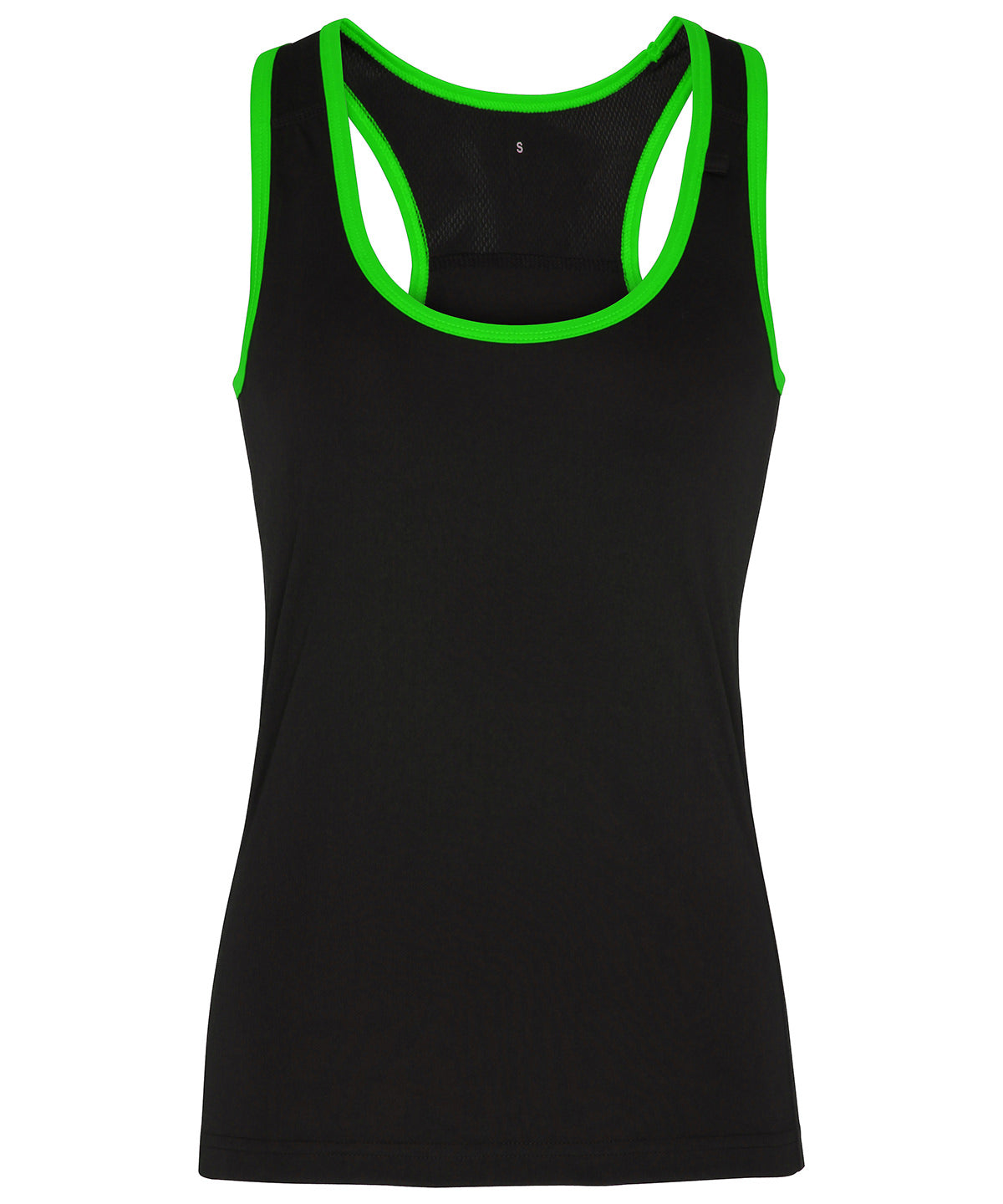 Black/Lightning Green - Women's TriDri® panelled fitness vest - GarmentEmbroidery