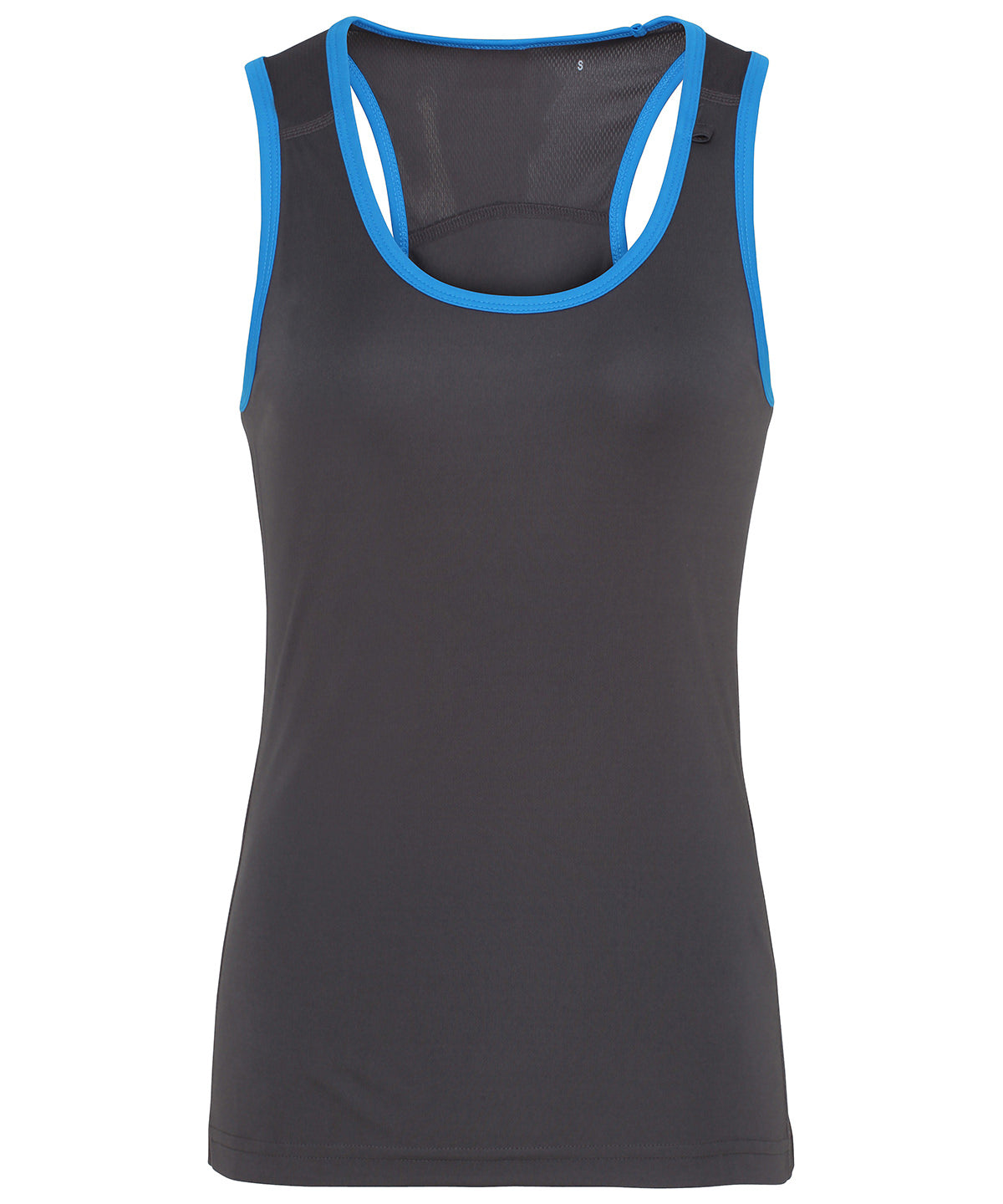 Charcoal/Sapphire - Women's TriDri® panelled fitness vest - GarmentEmbroidery