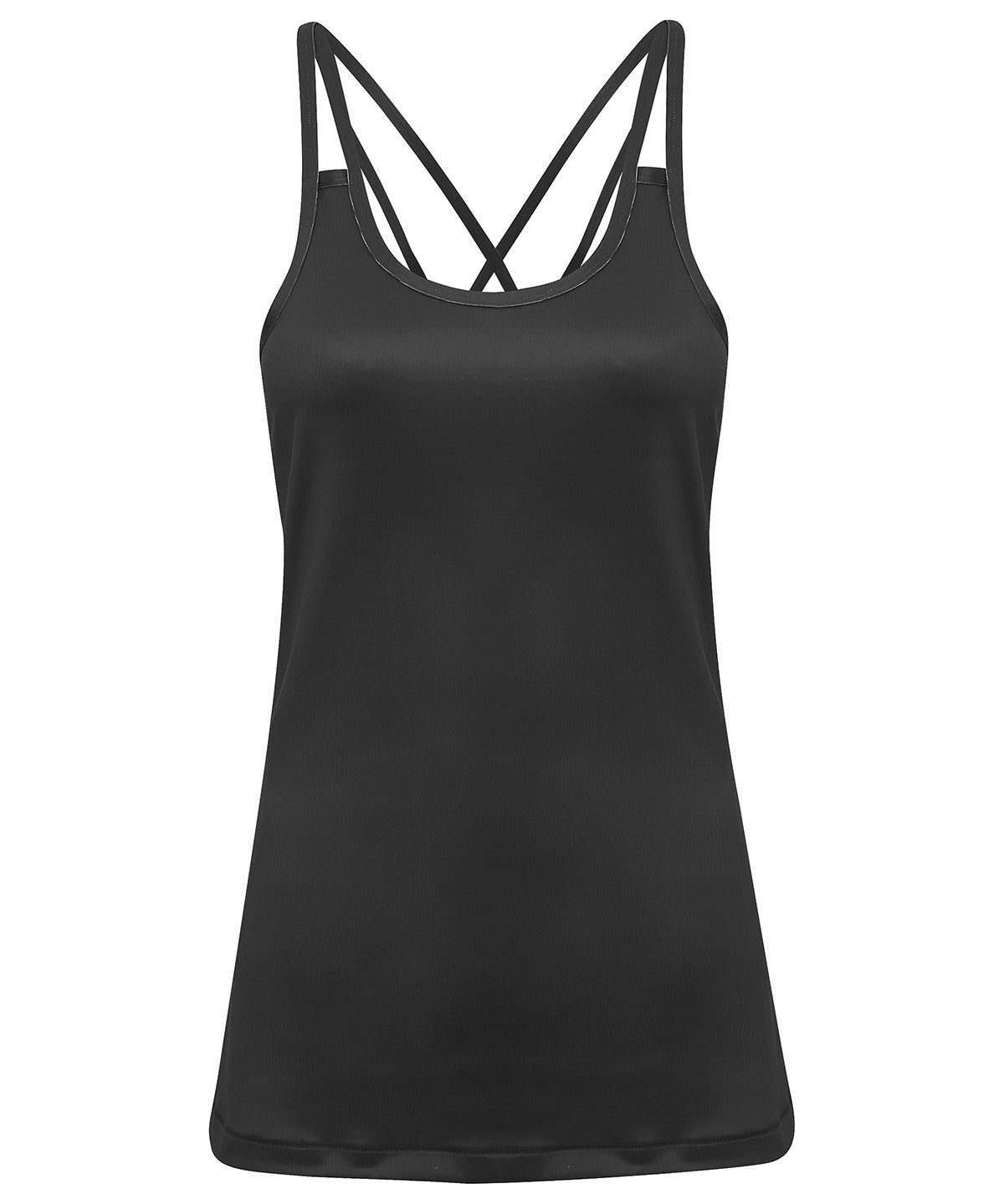 Charcoal - Women's TriDri® 'laser cut' spaghetti strap vest - GarmentEmbroidery