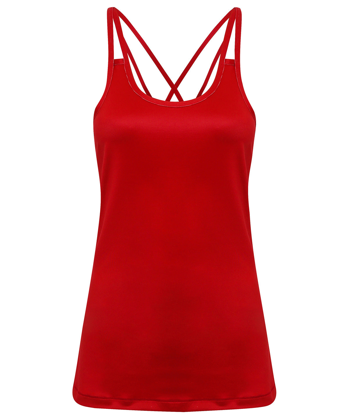 Fire Red - Women's TriDri® 'laser cut' spaghetti strap vest - GarmentEmbroidery