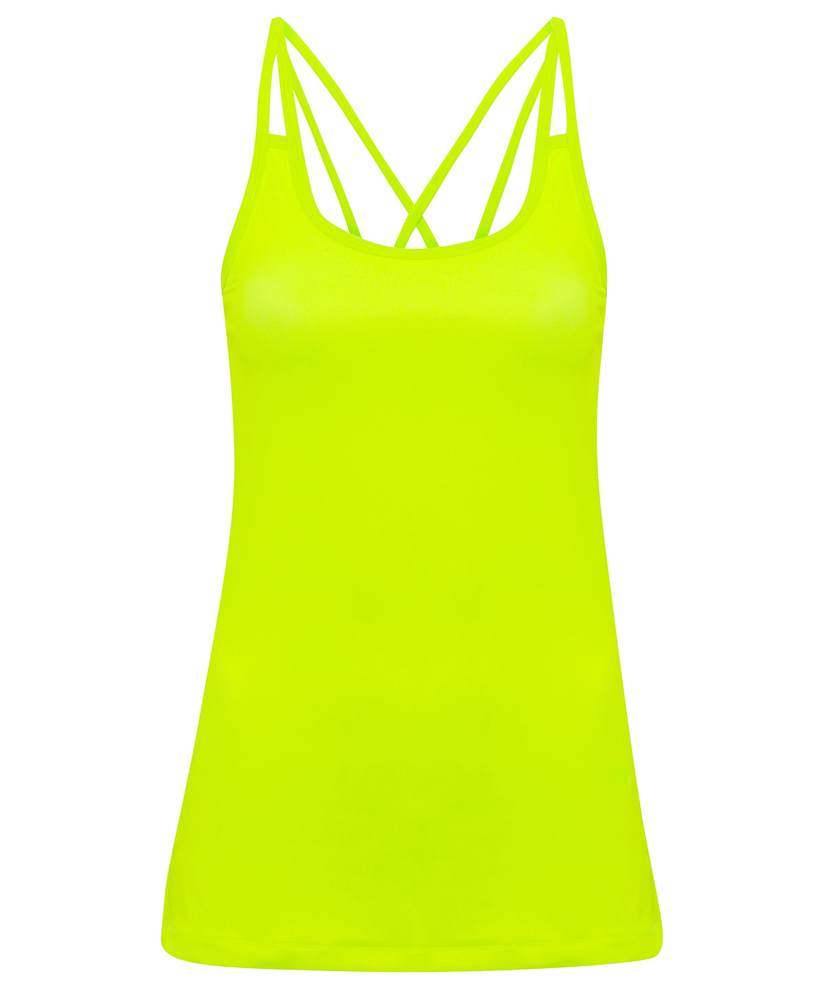 Lightning Yellow - Women's TriDri® 'laser cut' spaghetti strap vest - GarmentEmbroidery