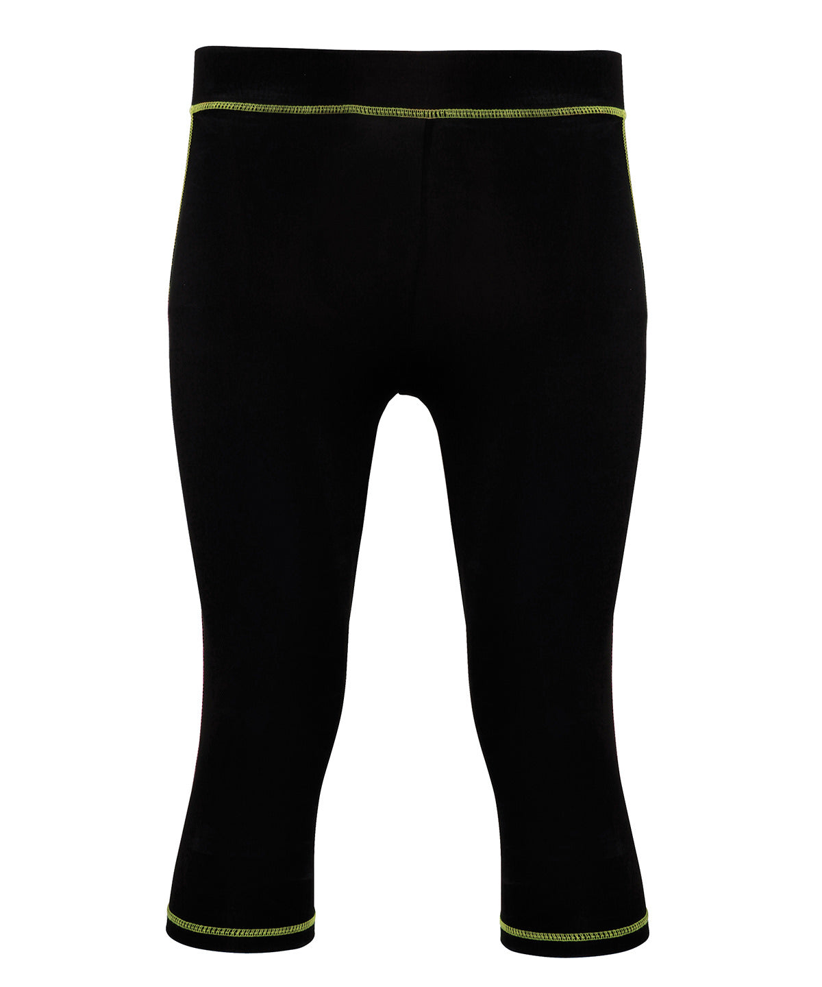 Black/Lightning Green - Women's TriDri® capri fitness leggings - GarmentEmbroidery