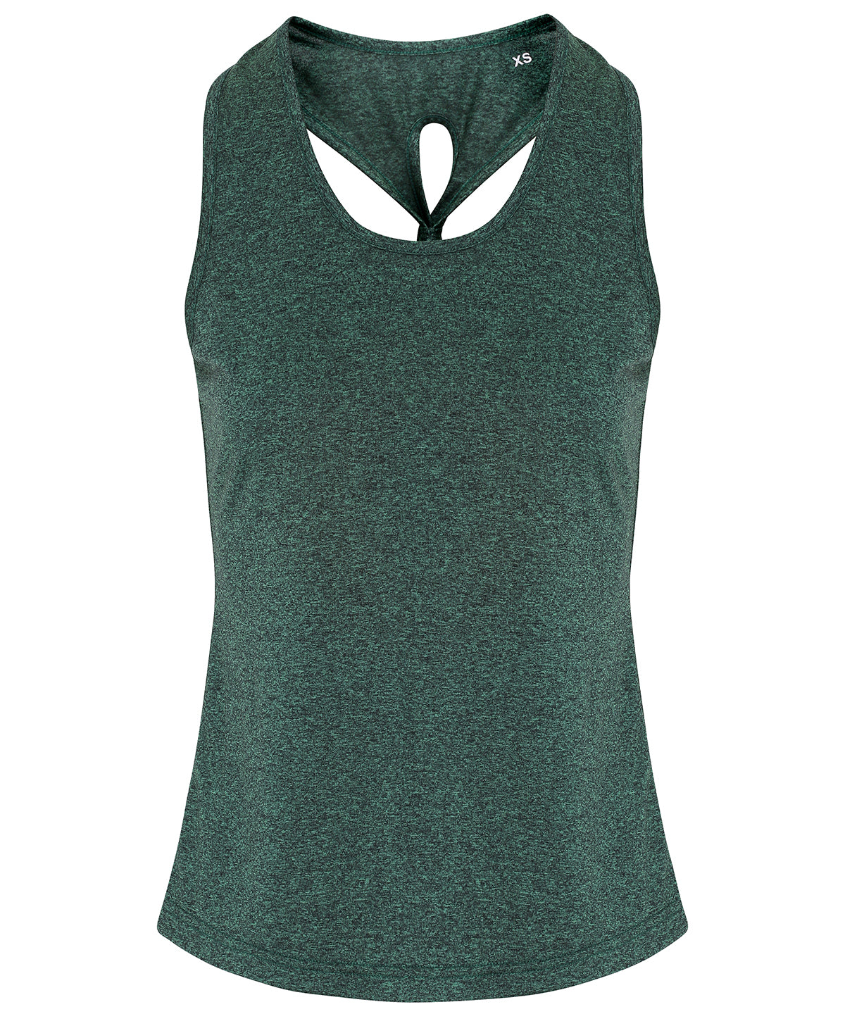 Forest Green/Black Melange - Women's TriDri® yoga knot vest - GarmentEmbroidery