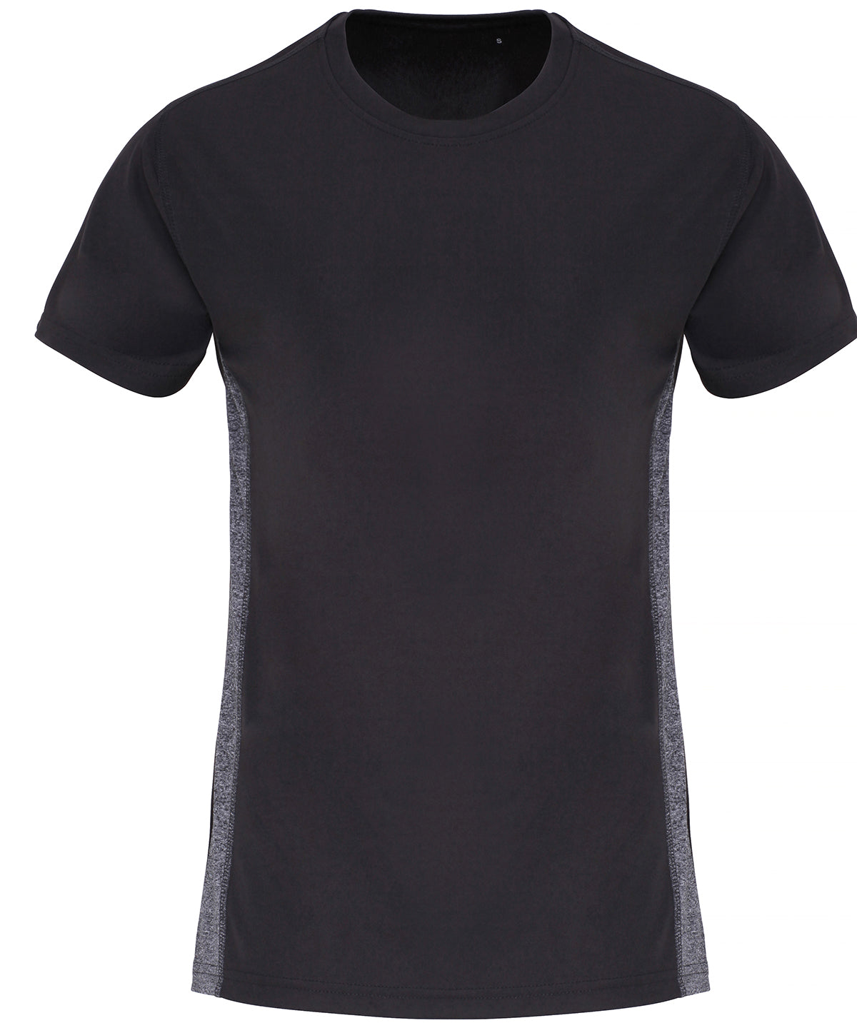 Charcoal/Black Melange - Women's TriDri® contrast panel performance t-shirt - GarmentEmbroidery