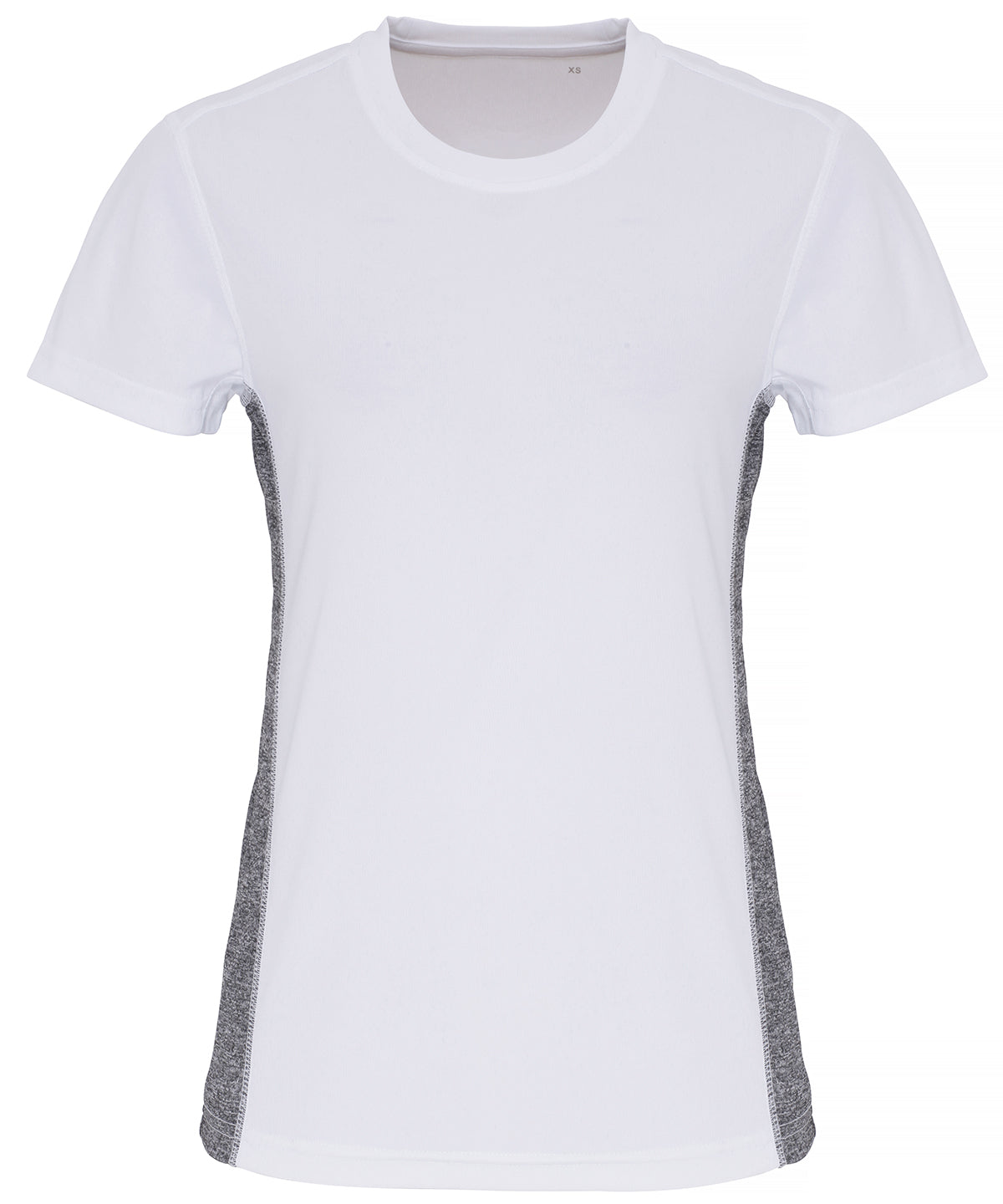 White/Black Melange - Women's TriDri® contrast panel performance t-shirt - GarmentEmbroidery