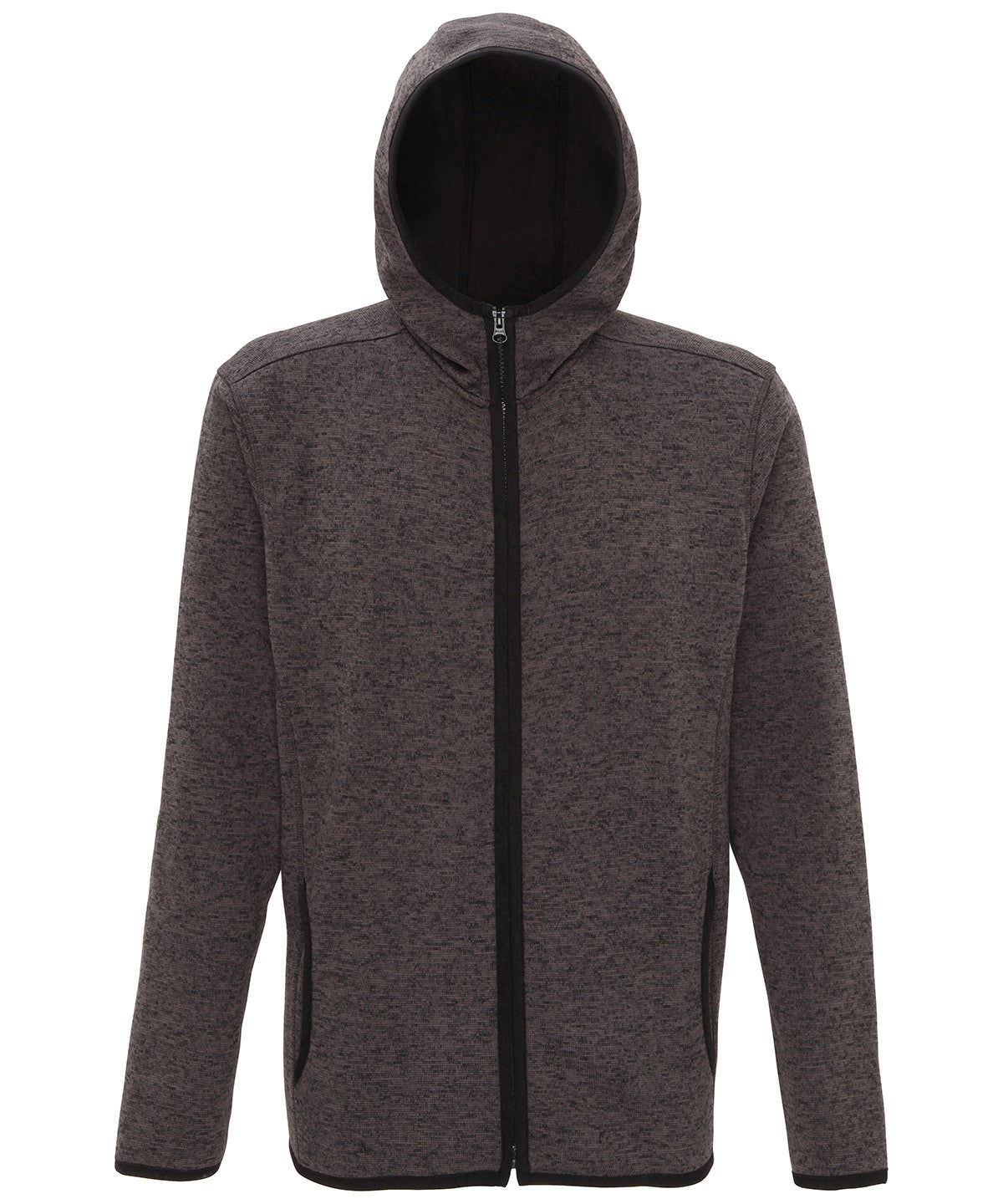 Charcoal/Black Fleck - TriDri® Melange knit fleece jacket - GarmentEmbroidery